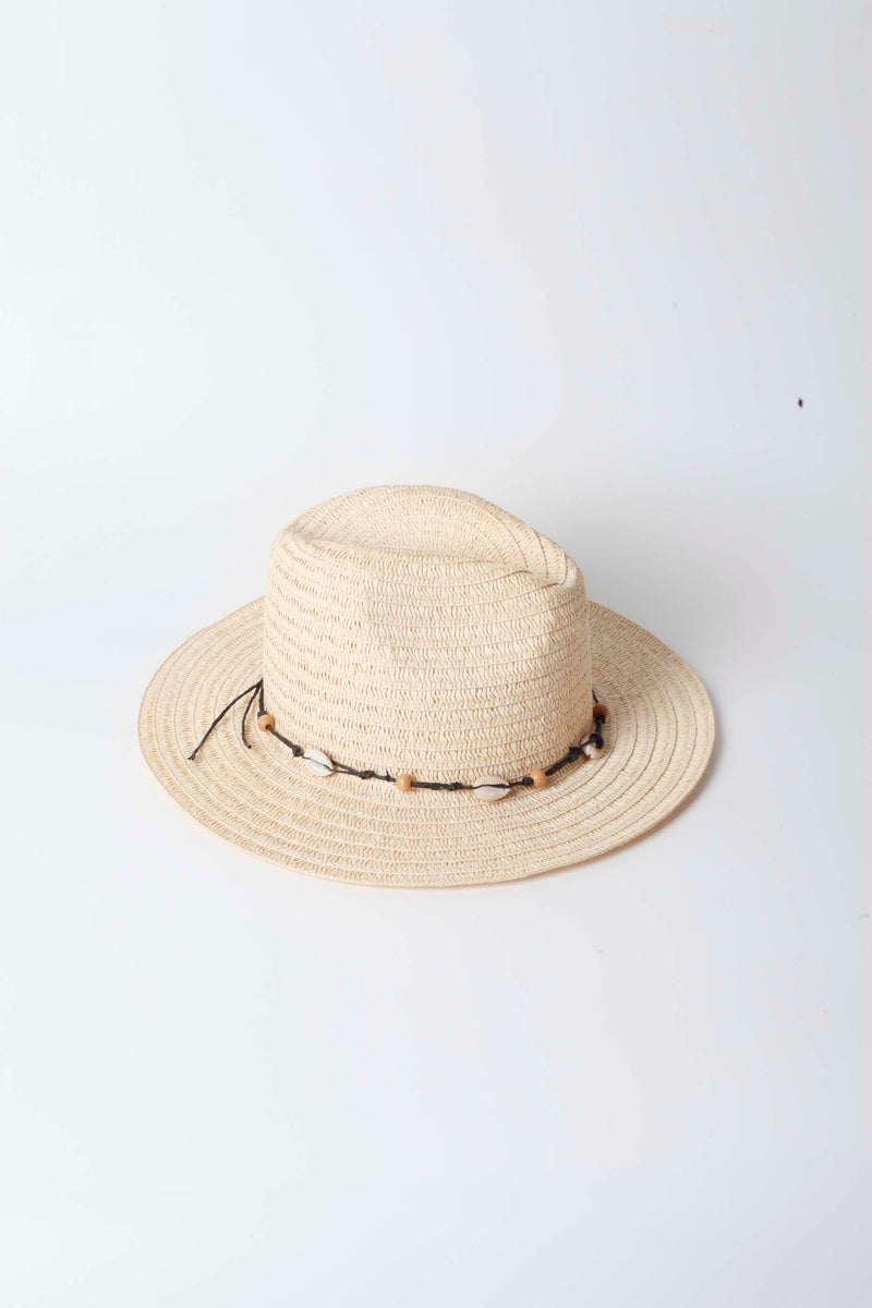 Straw Cowboy Hat with Shells ProppedUpRentals