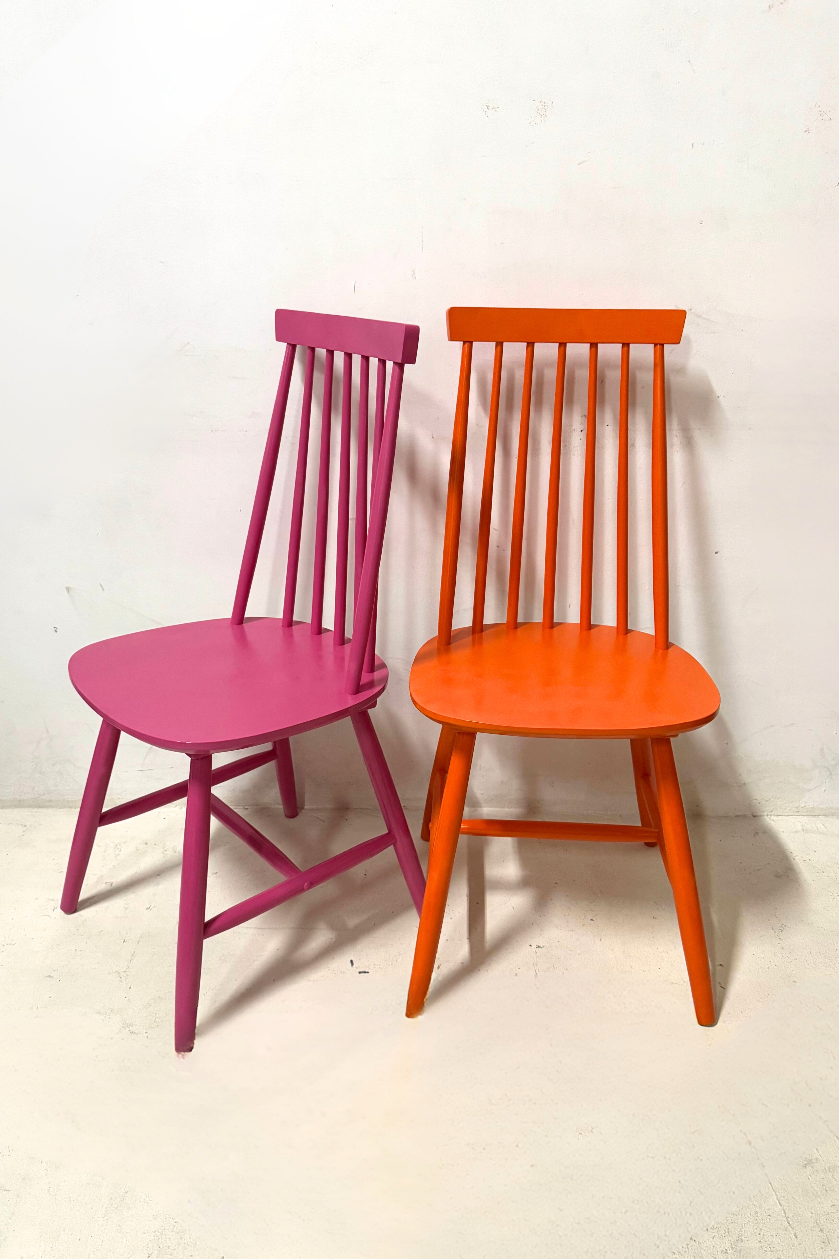 Orange Wooden Chair