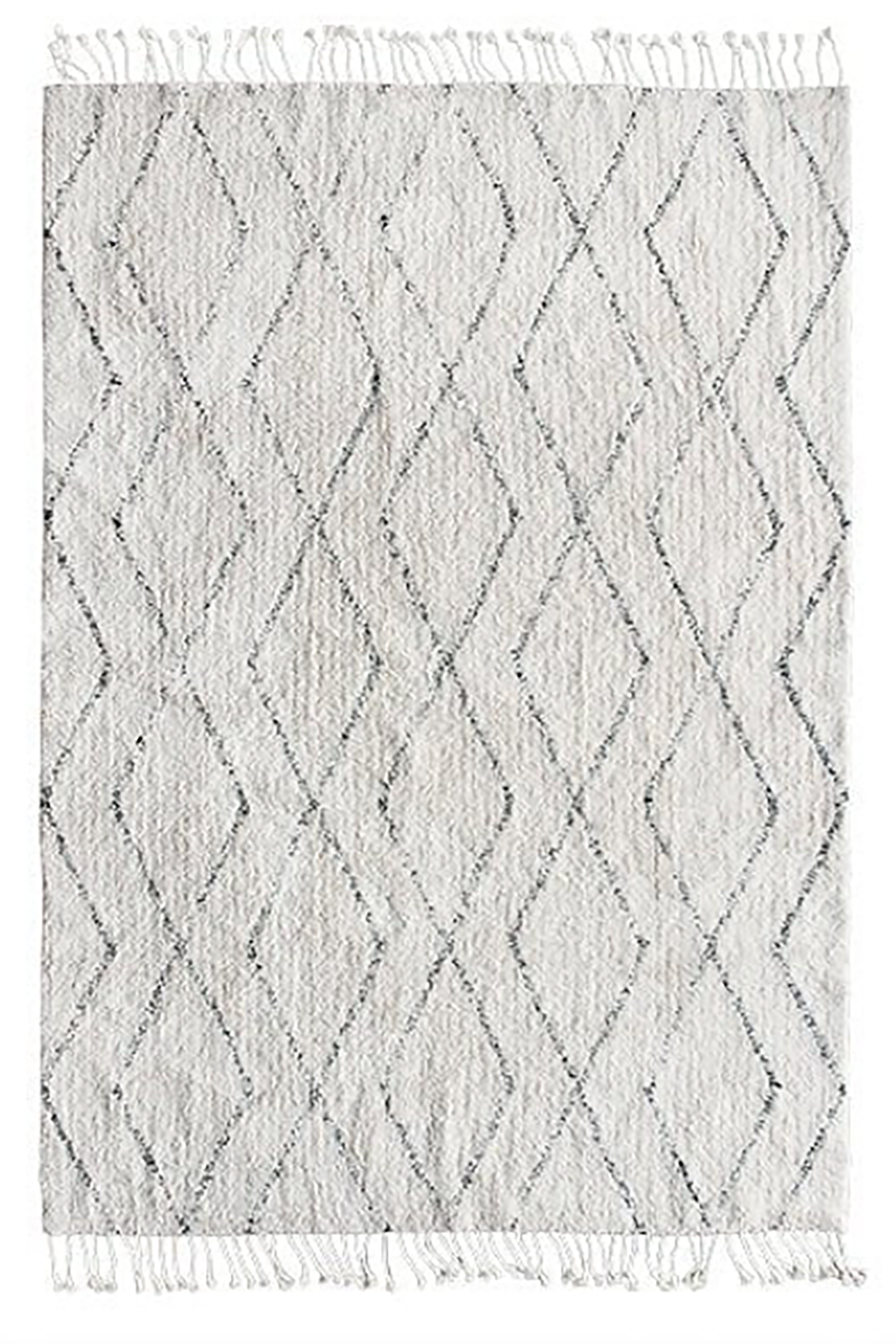 White and Black Cotton Berber Rug (140x200cm)