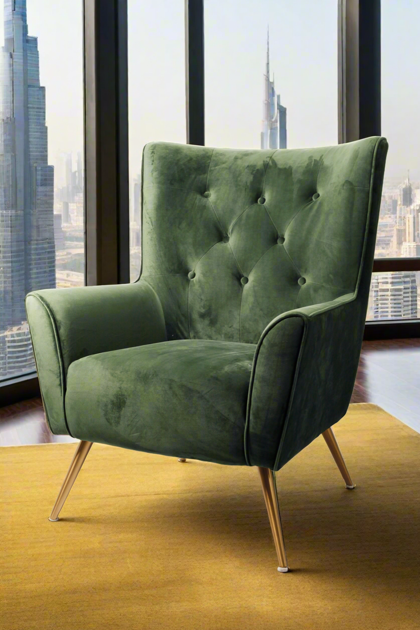 Emerald Green Velvet Armchair