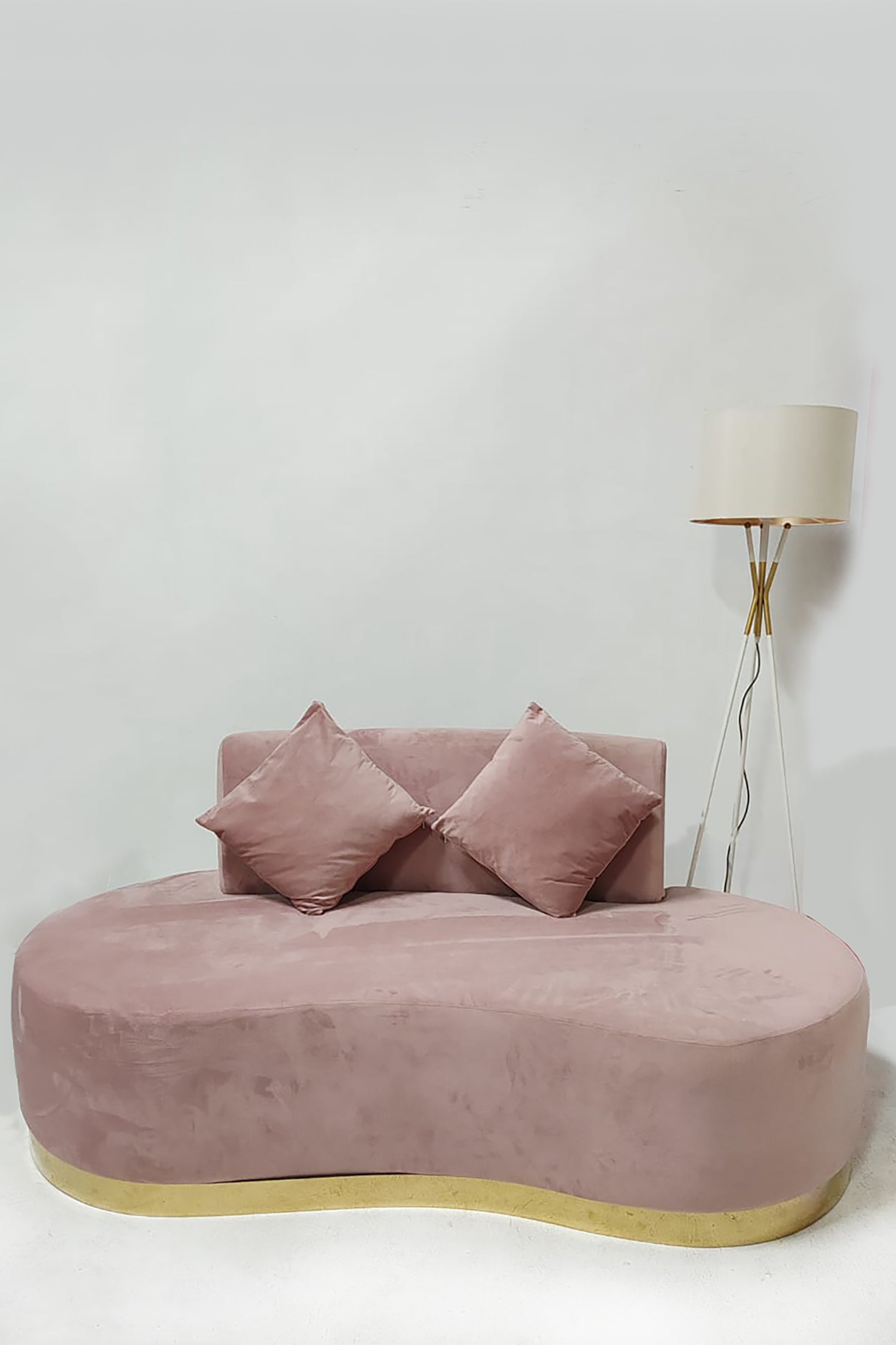 Pink Velvet Contemporary Sofa