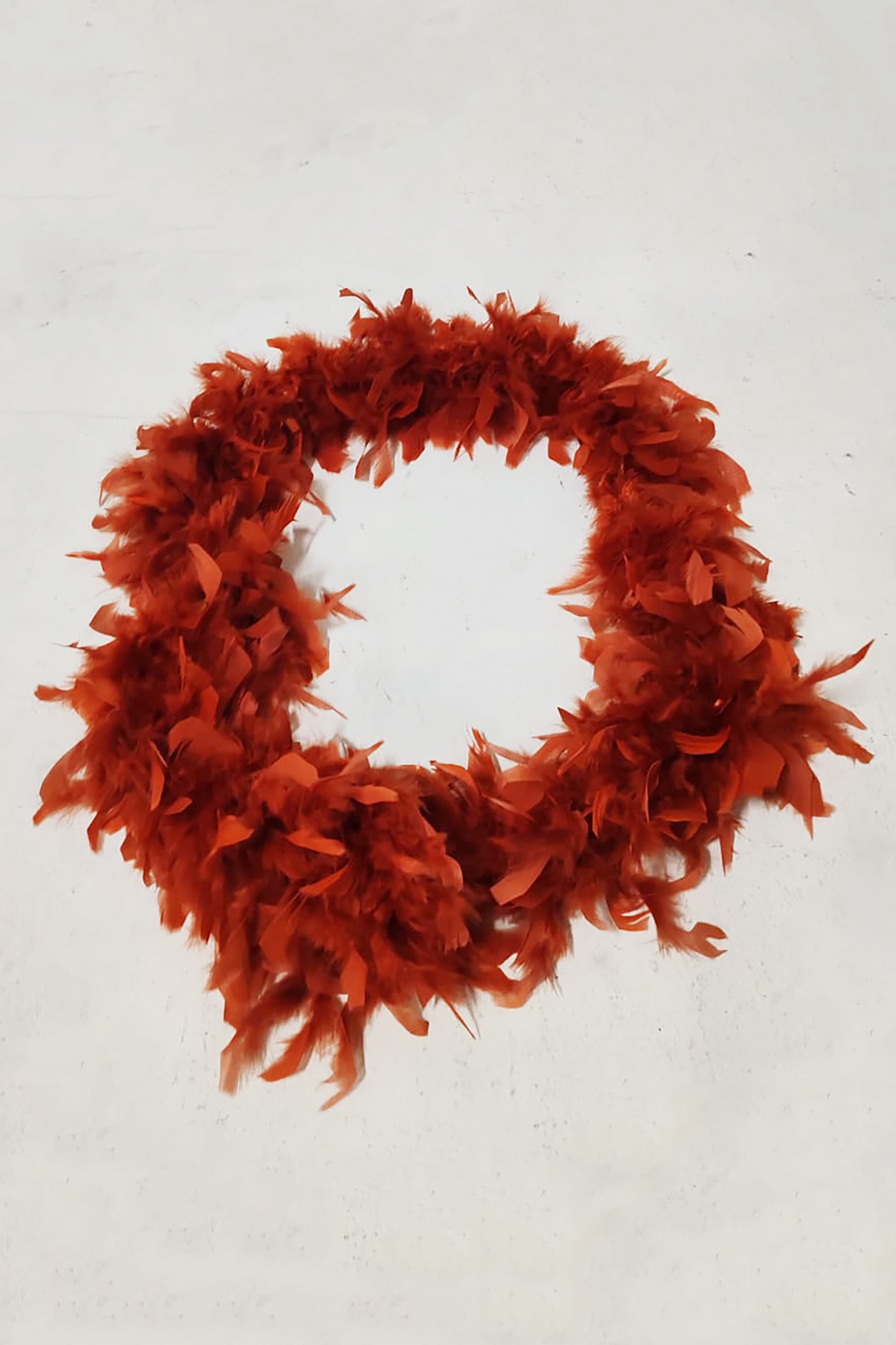 Dark Orange Long Feather Scarf