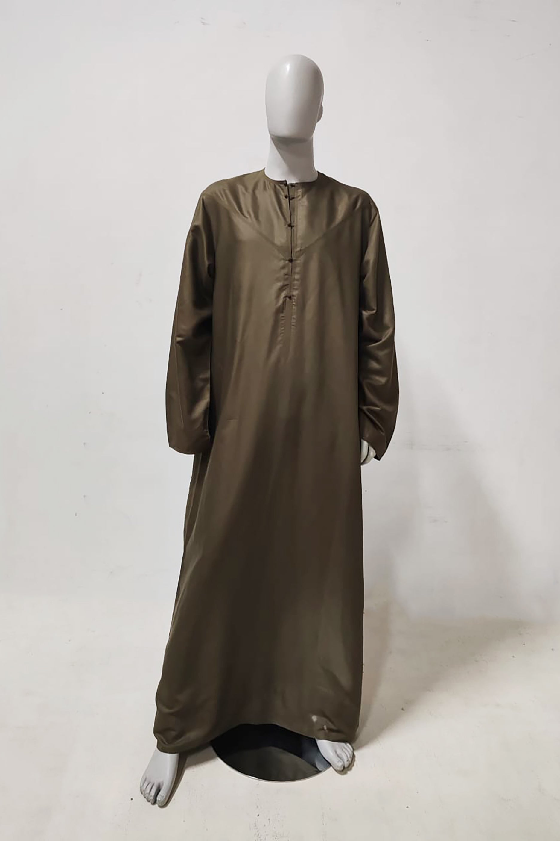 Mens Arabic Thobe (Dark Green/Brown)