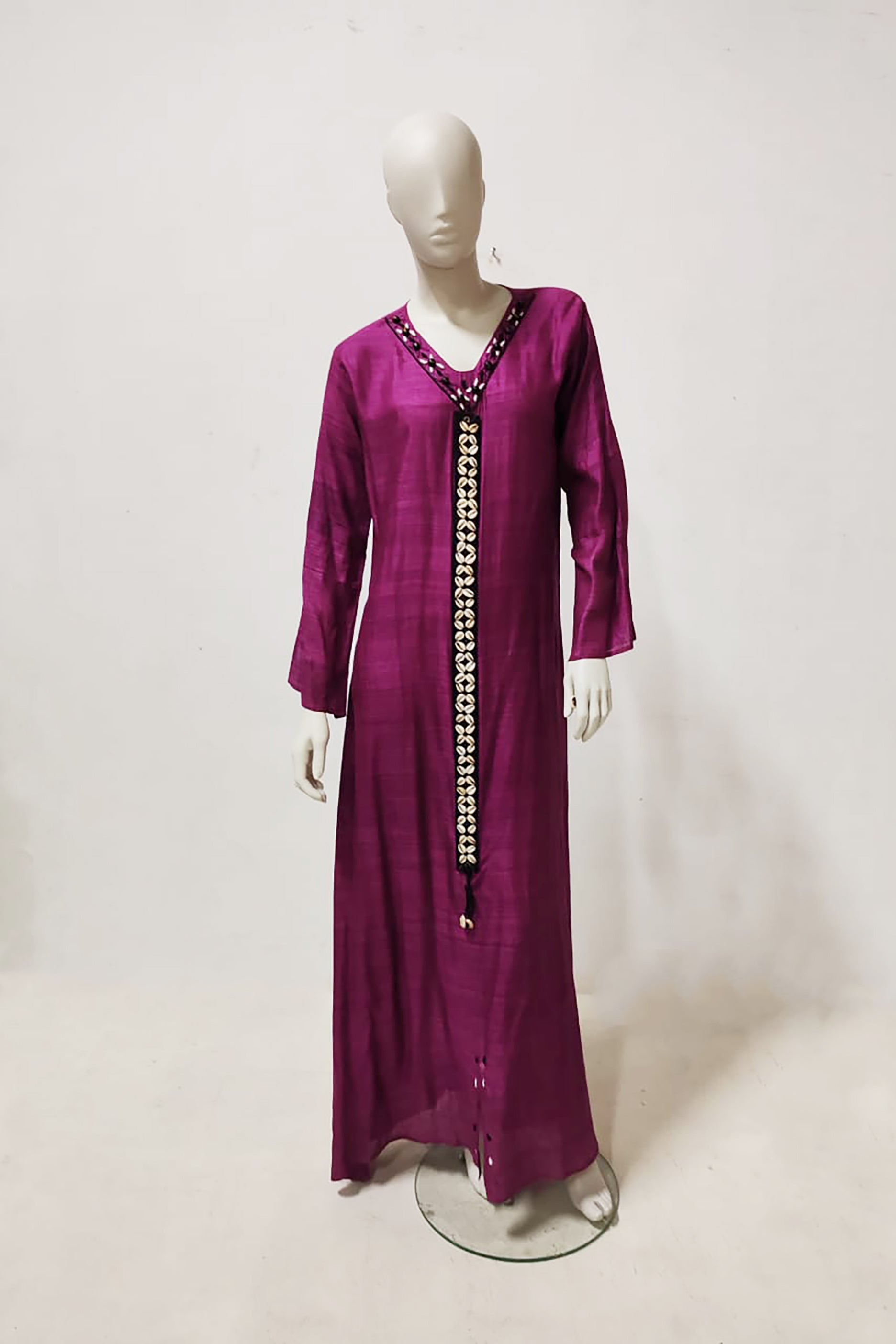 Purple Long Jalabiya Kaftan