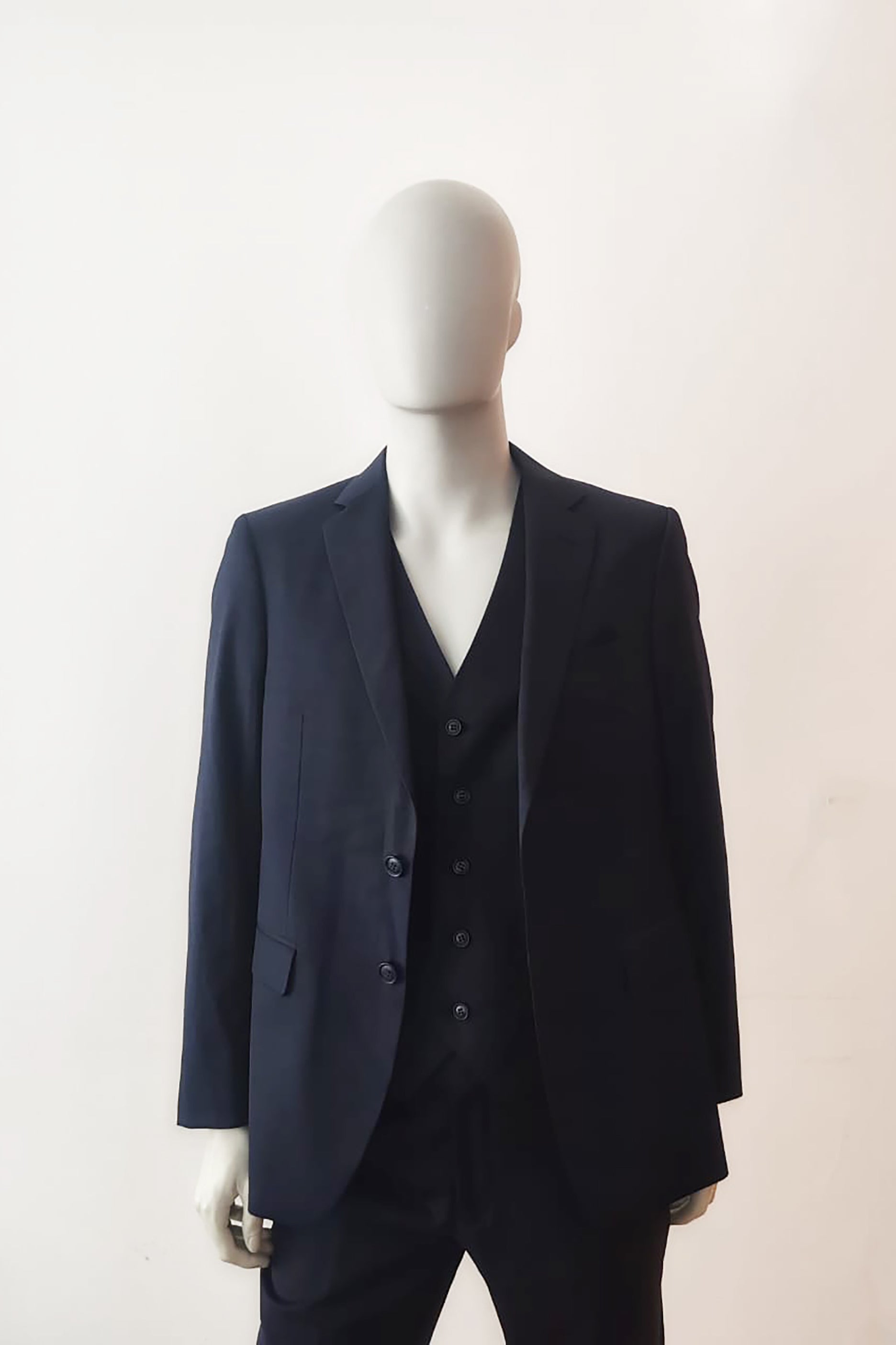 Mens Navy Blue Formal Suit with Vest
