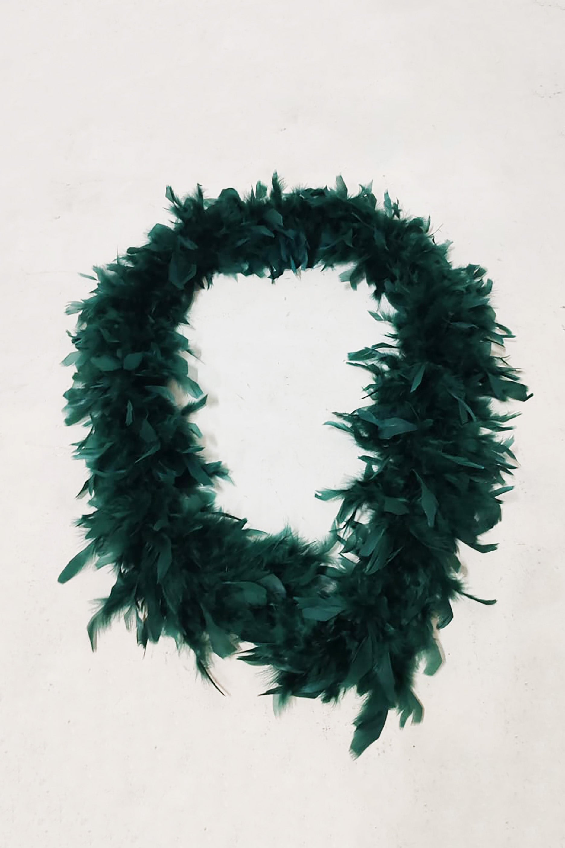 Dark Green Long Feather Scarf