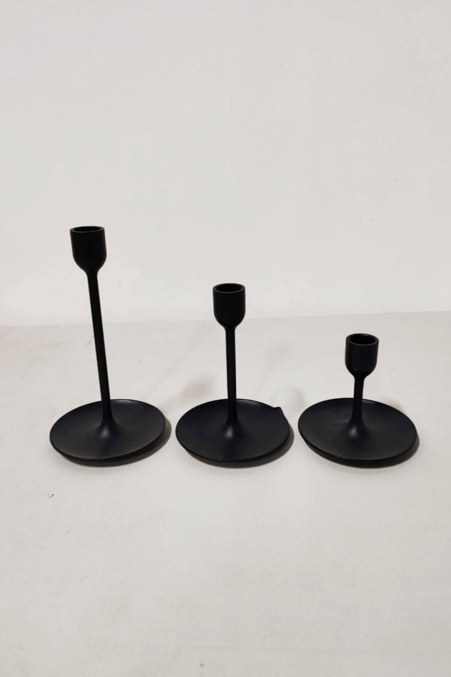 Black Metal Candle Stick Holder Set as 3