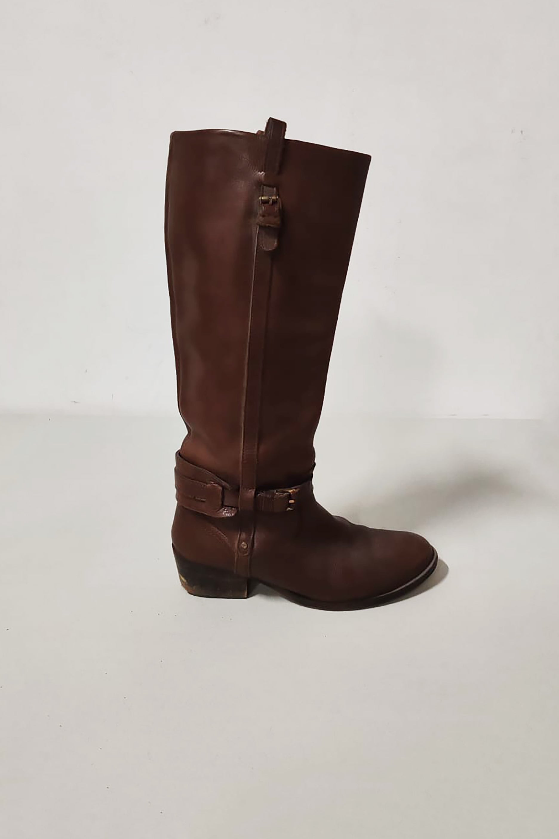 Dark Brown Leather Knee-High Boots (Eu39)