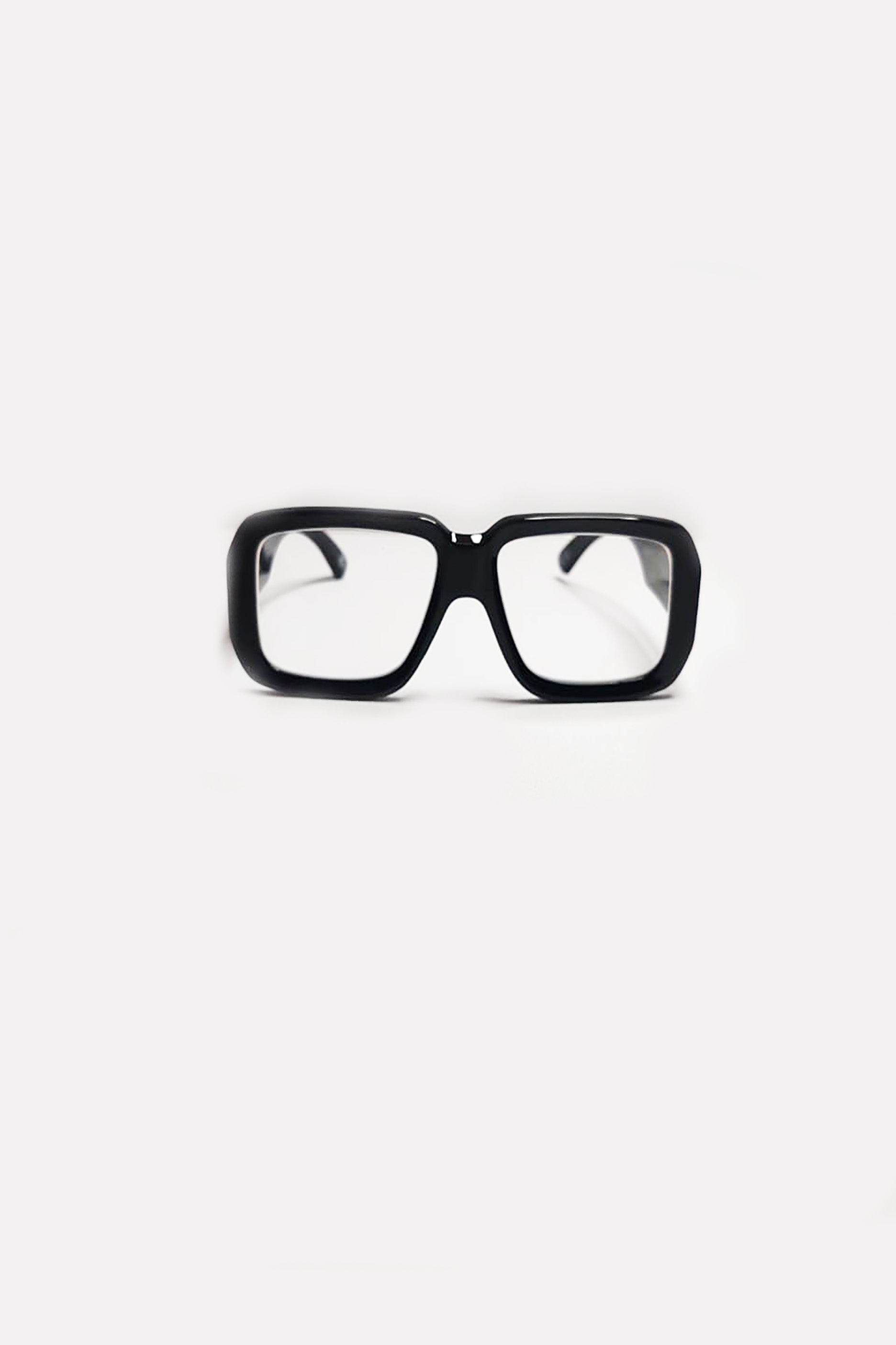 Oversized Black Sunglasses with Clear Tinted