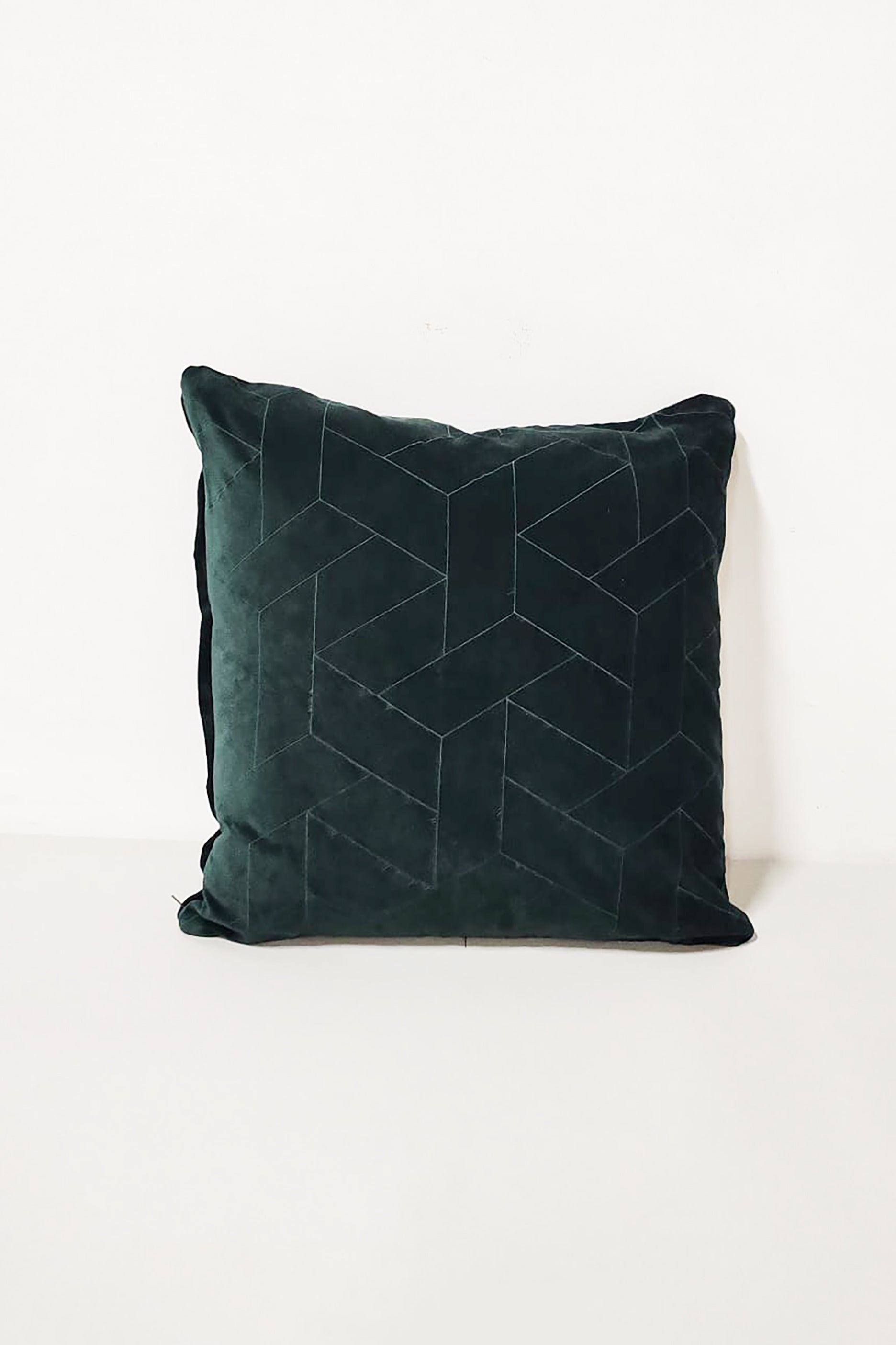 Dark Green Chevron Design Cushion