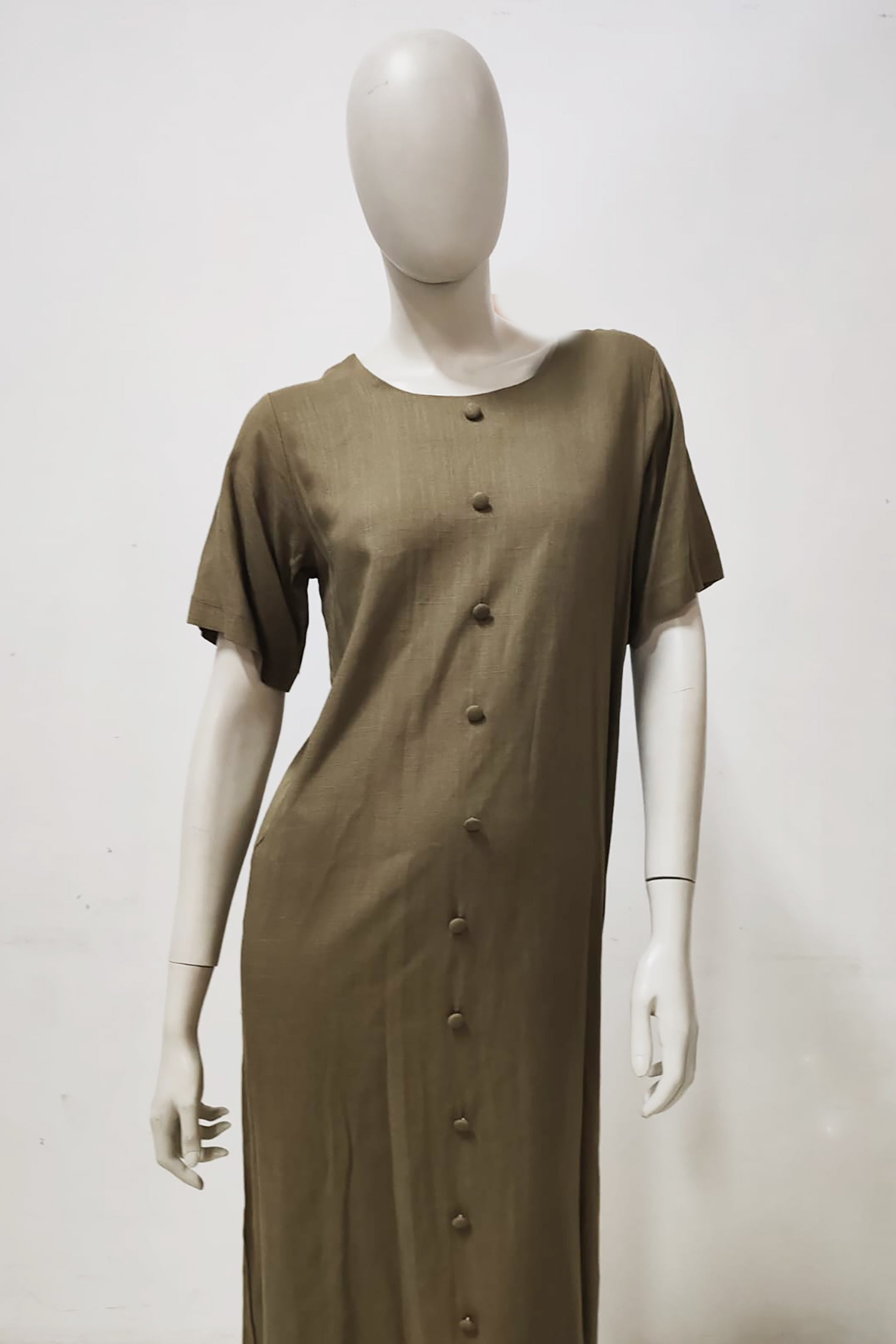 Green Long Solid Dress