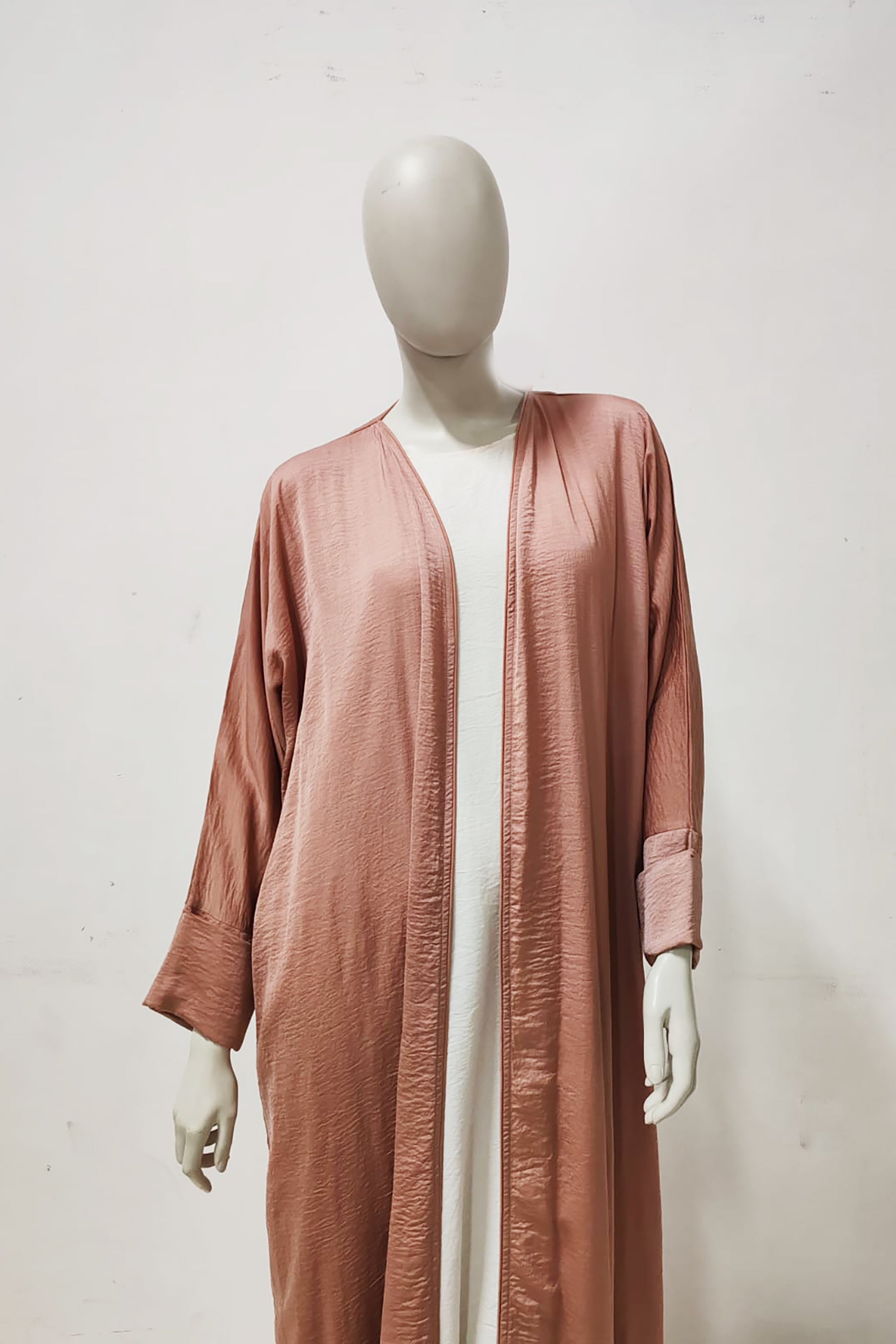 Pastel Peach Long Abaya
