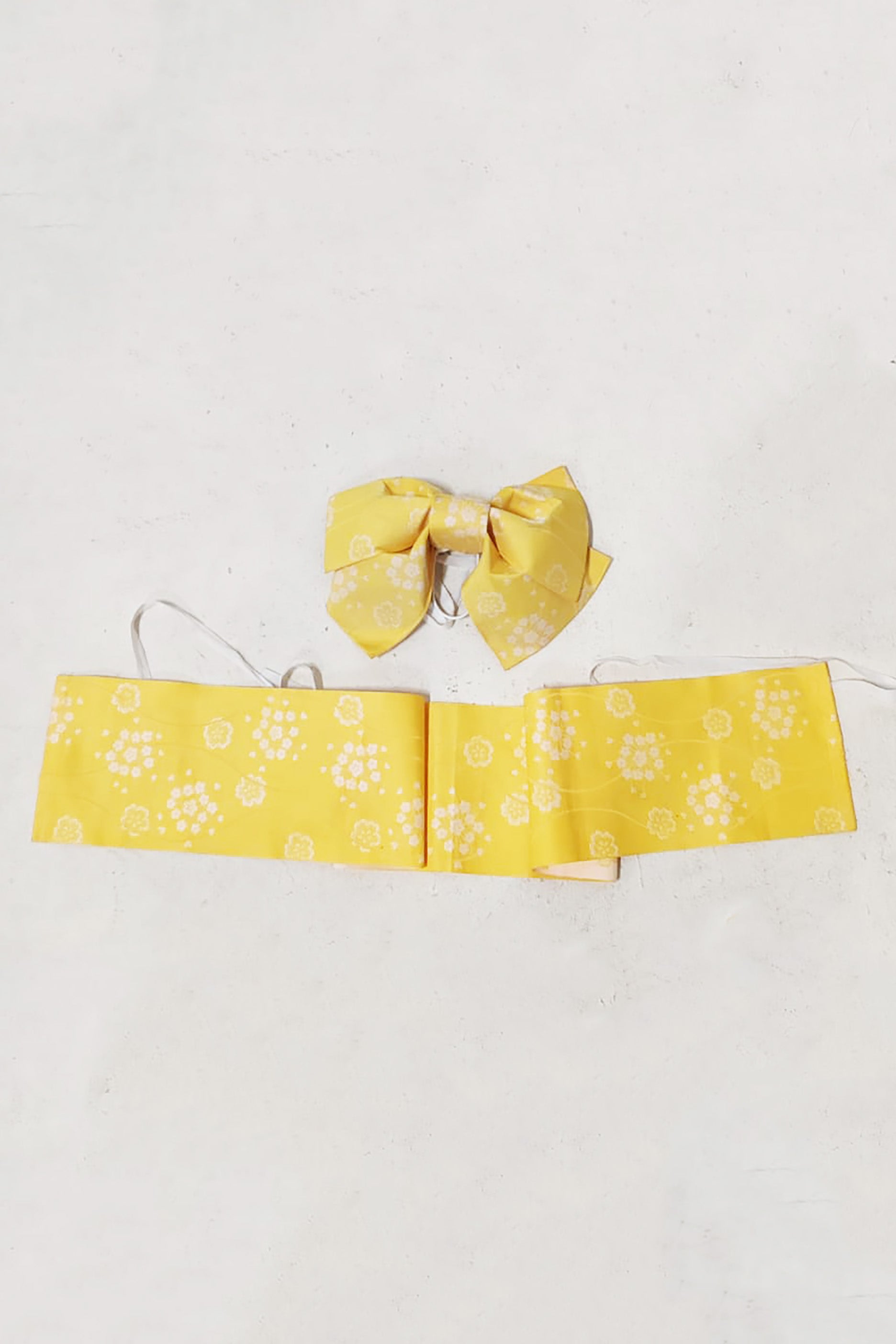 Yellow Chinese Kimono Bow Belt