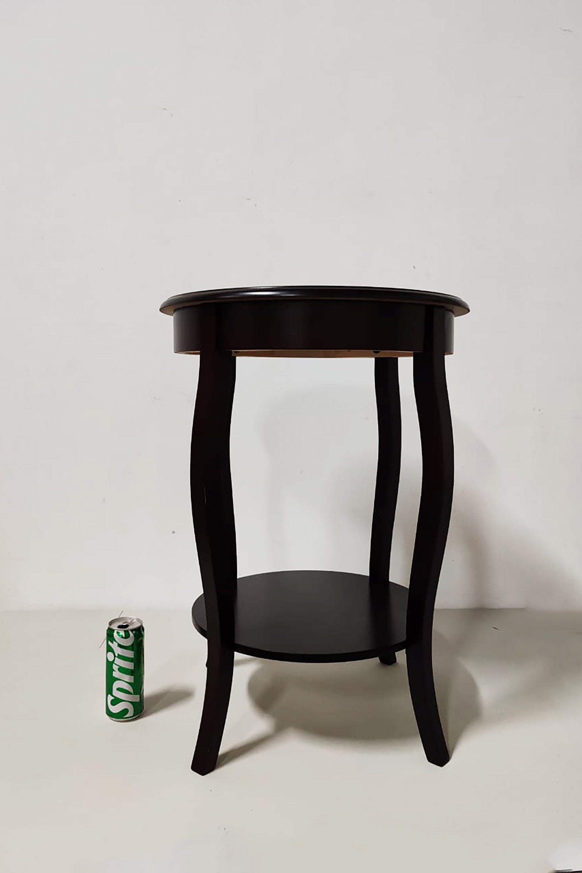 Round Side Table with Shelf