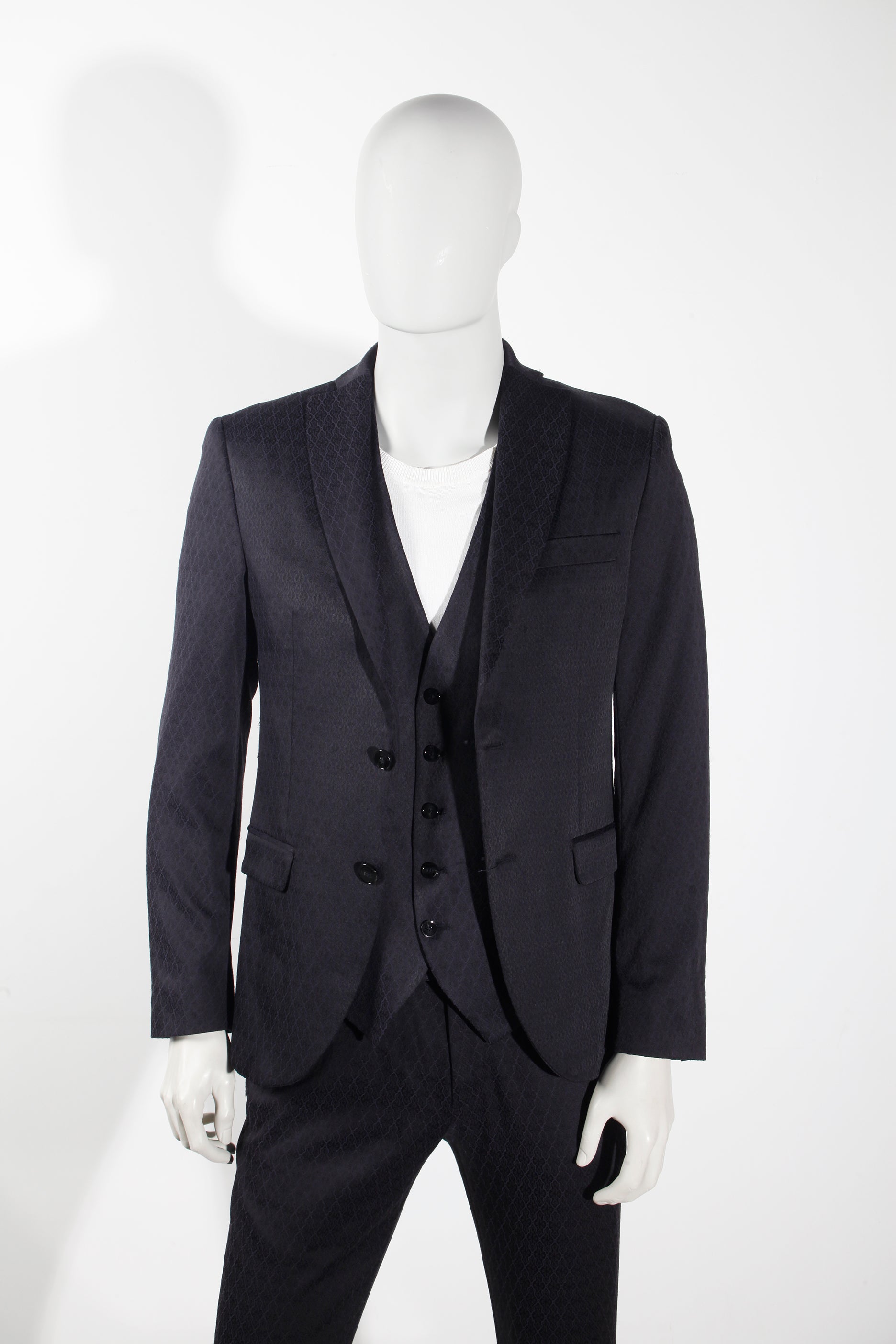 Mens Black Formal Suit with Vest