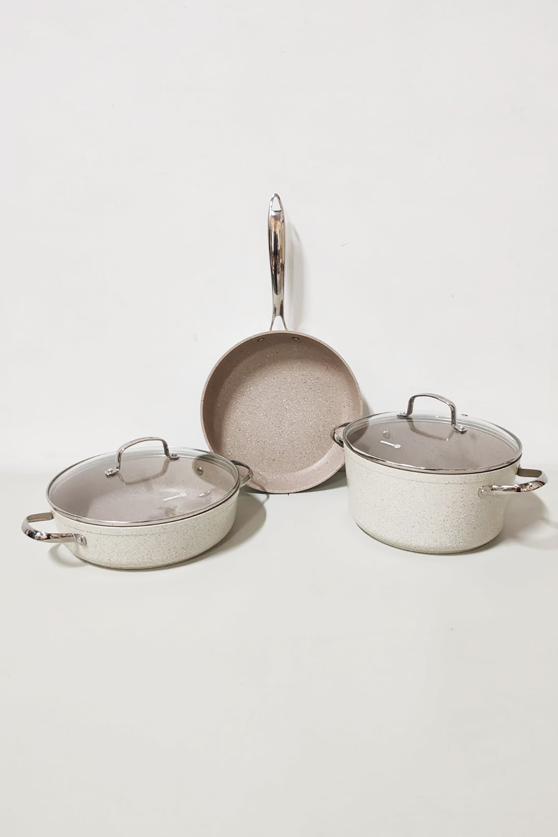 Cookware Set in Light Grey Granite Finish