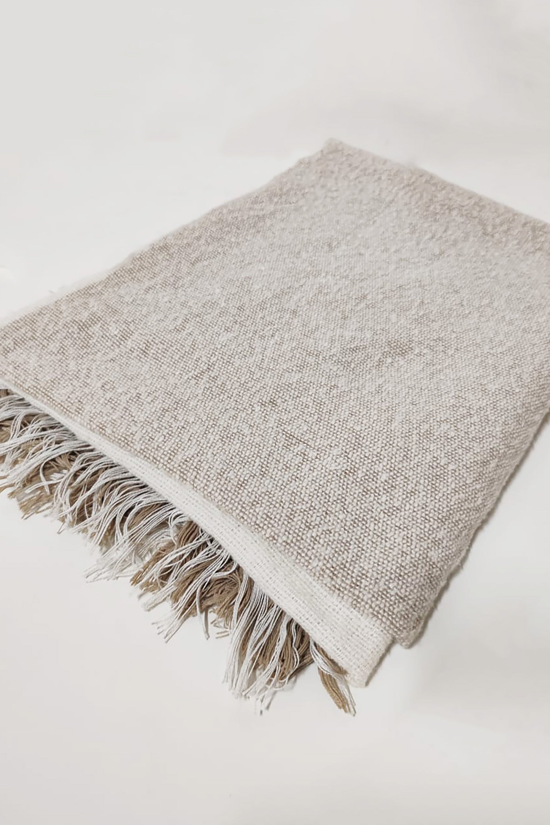 Grey and Beige Blanket Throw