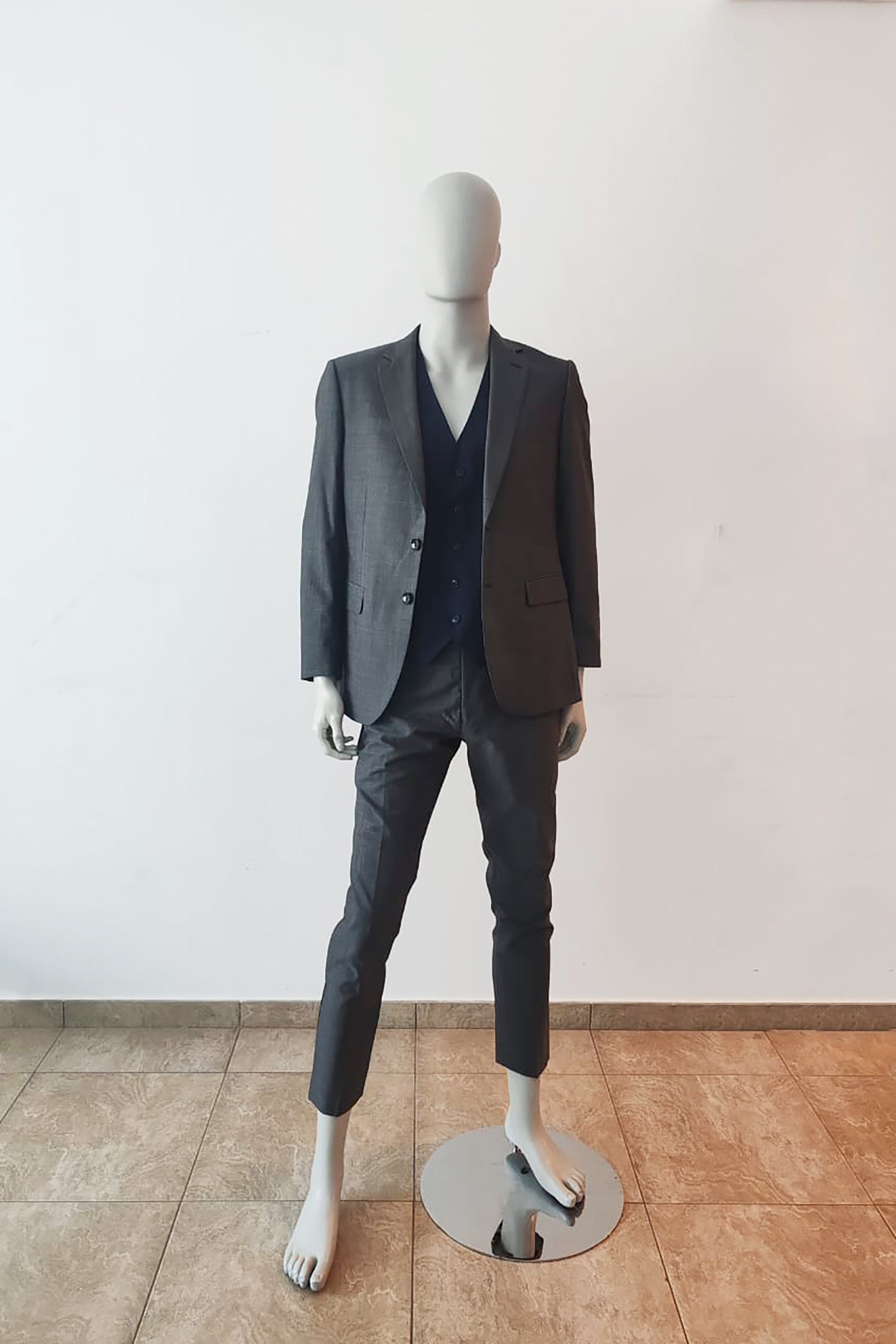 Mens Grey Formal Suit with Vest