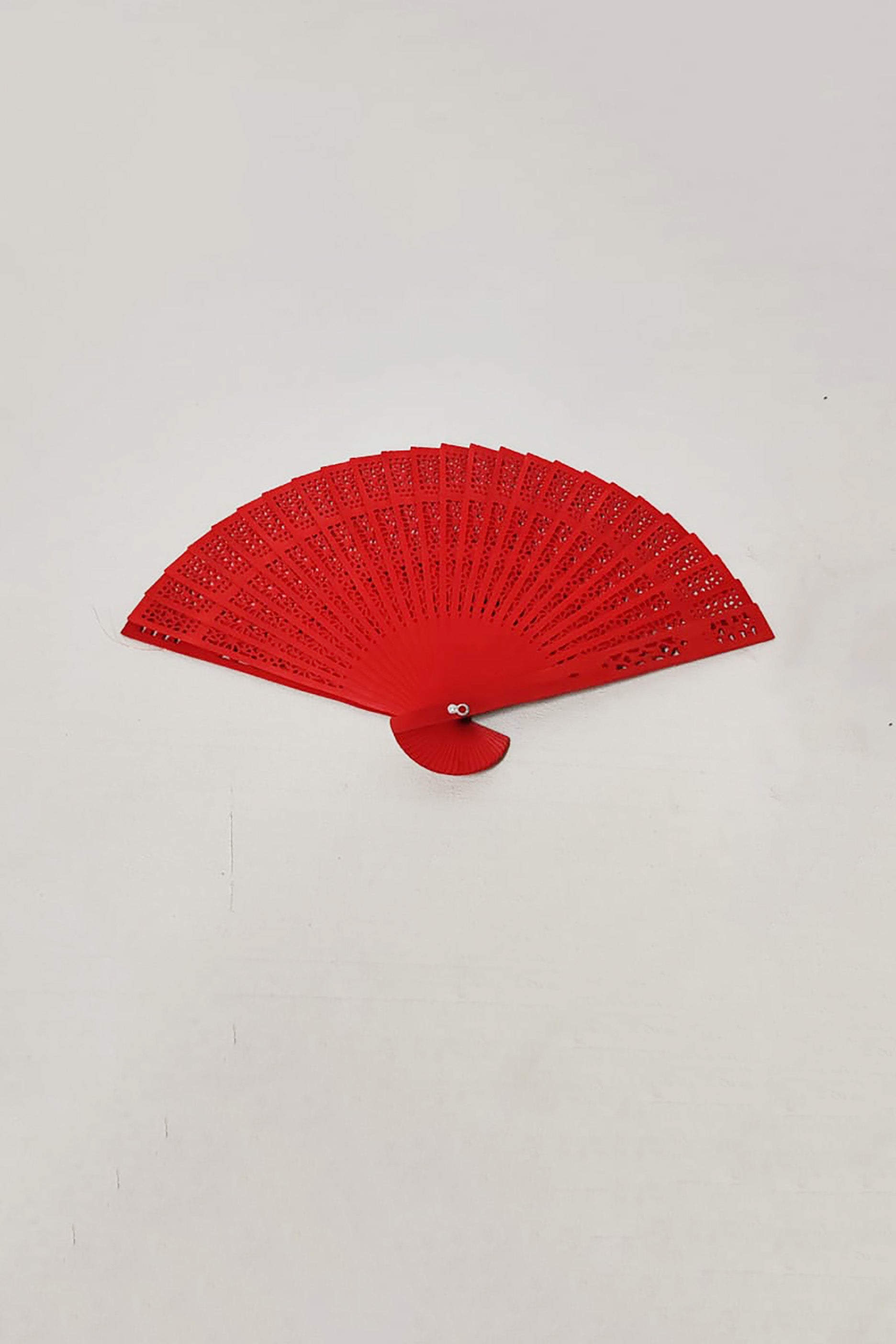 Red Wooden Hand Fan