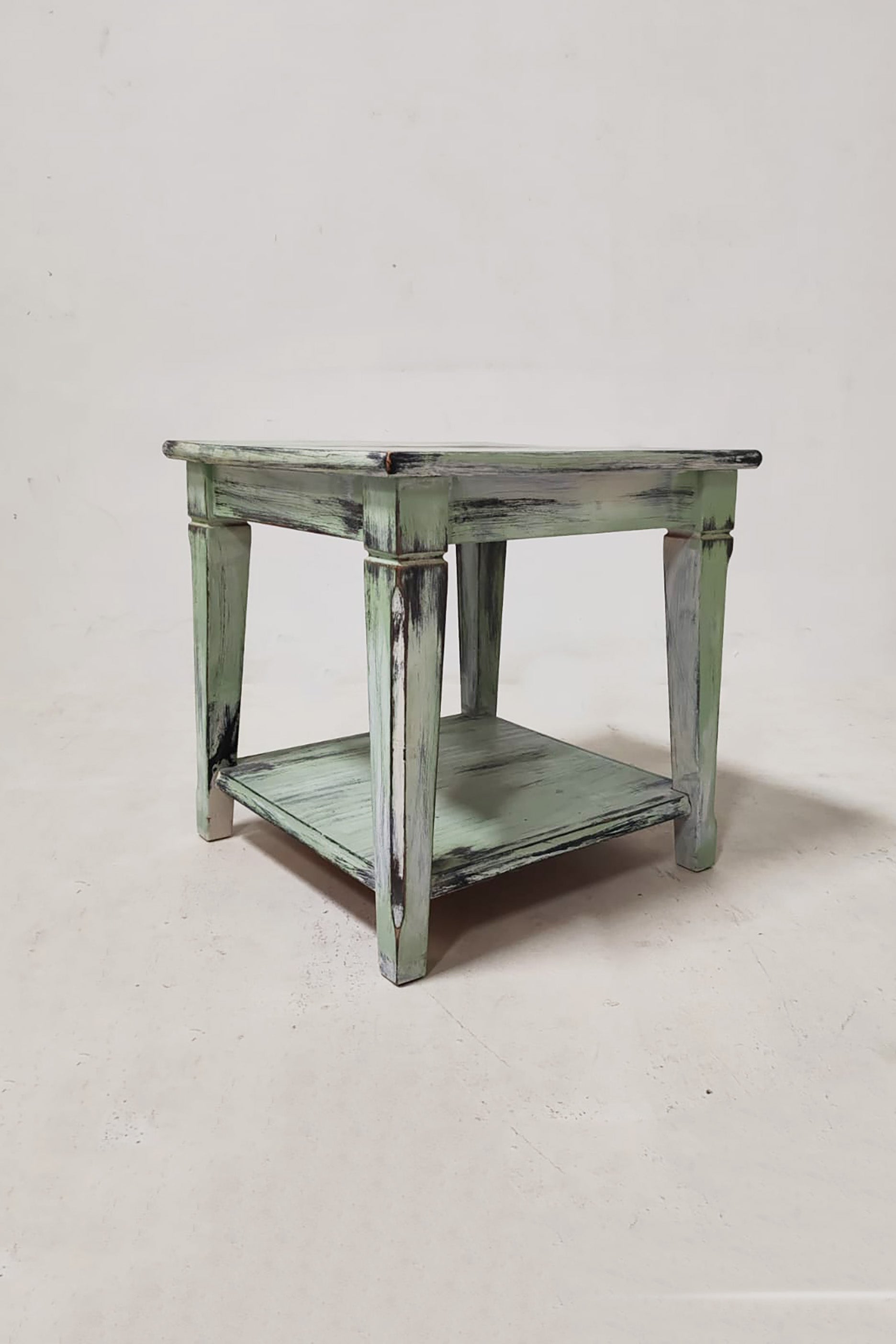 Green Distressed Side Table