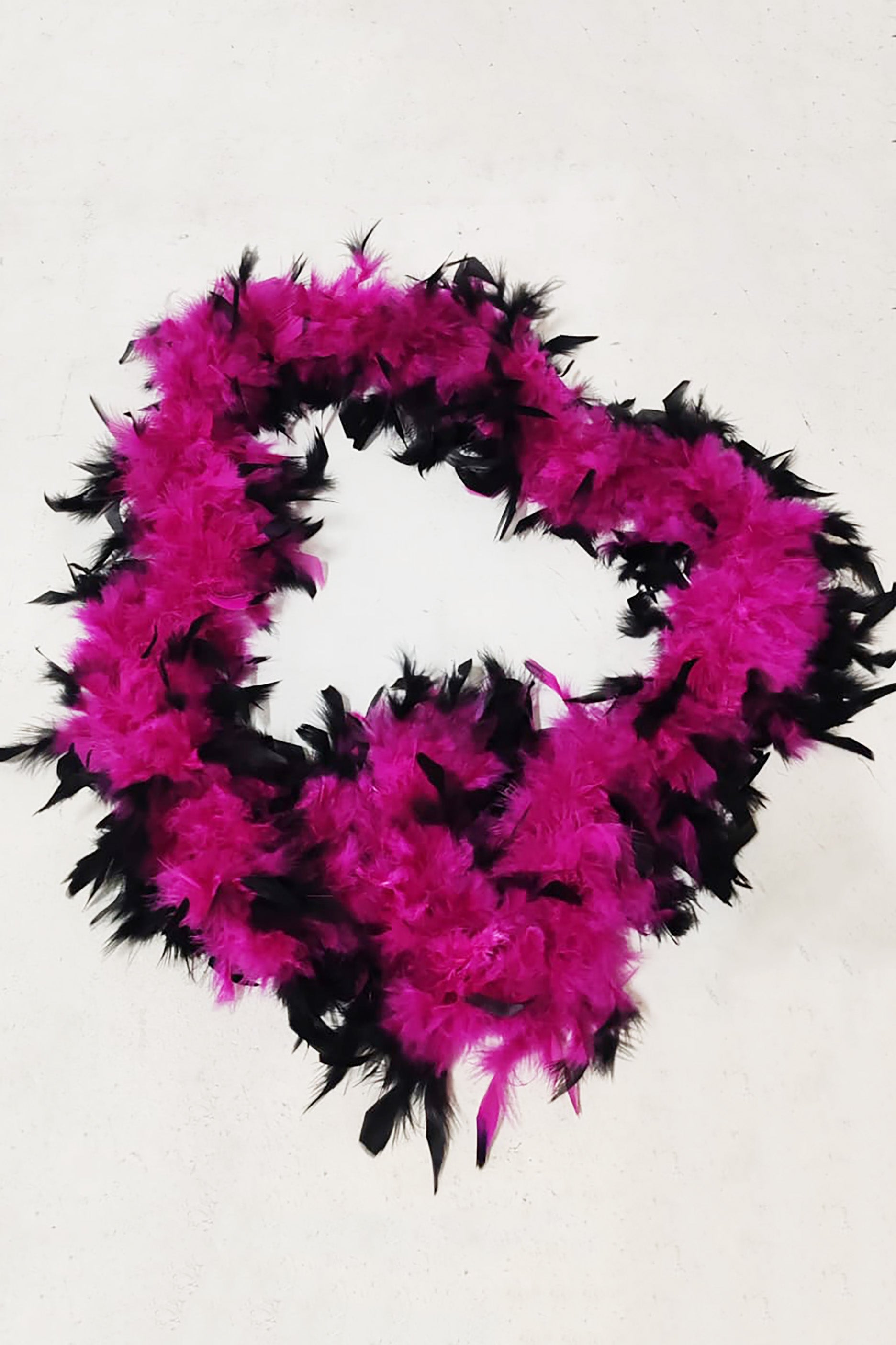 Pink and Black Long Feather Scarf
