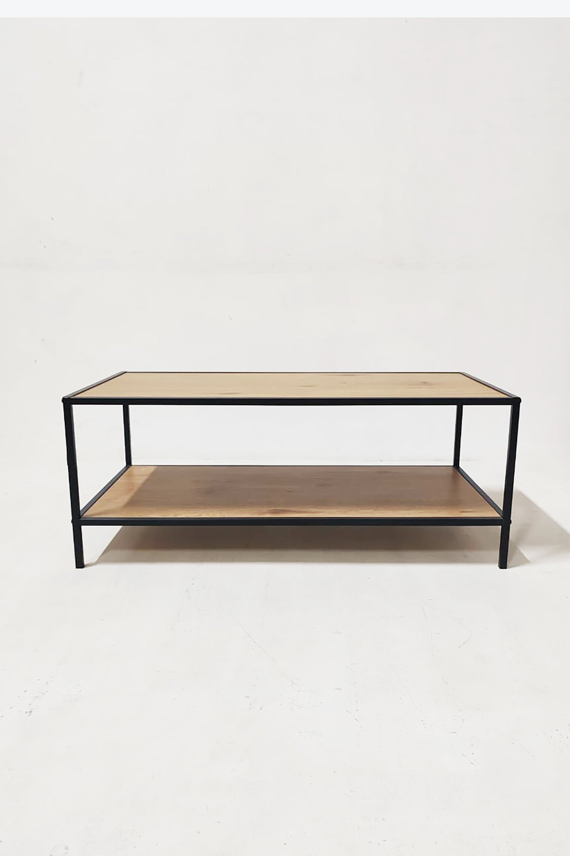 Wooden Coffee Table with Metal Frame