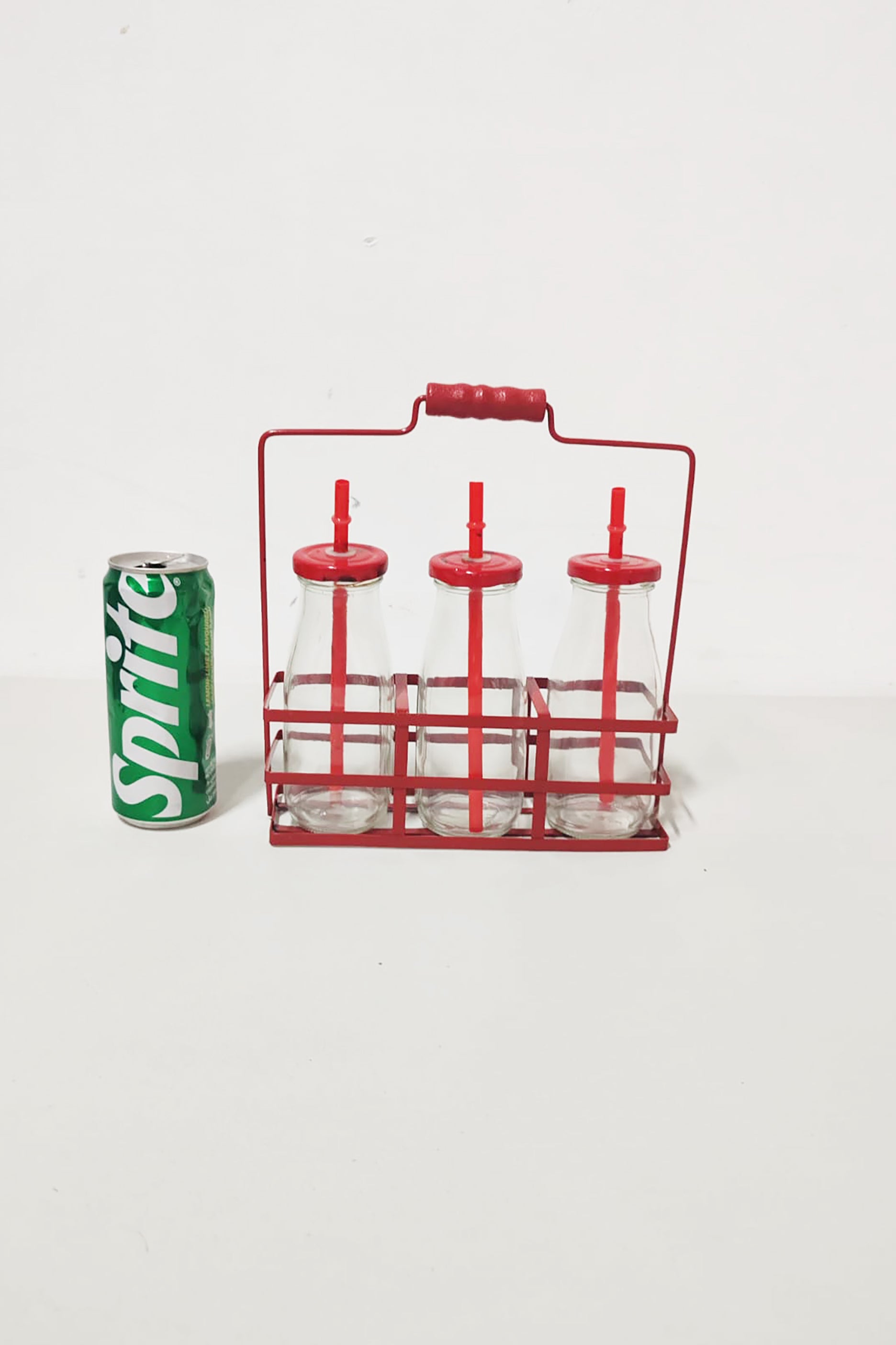 Table Top Glass Set of 3 with Carrier