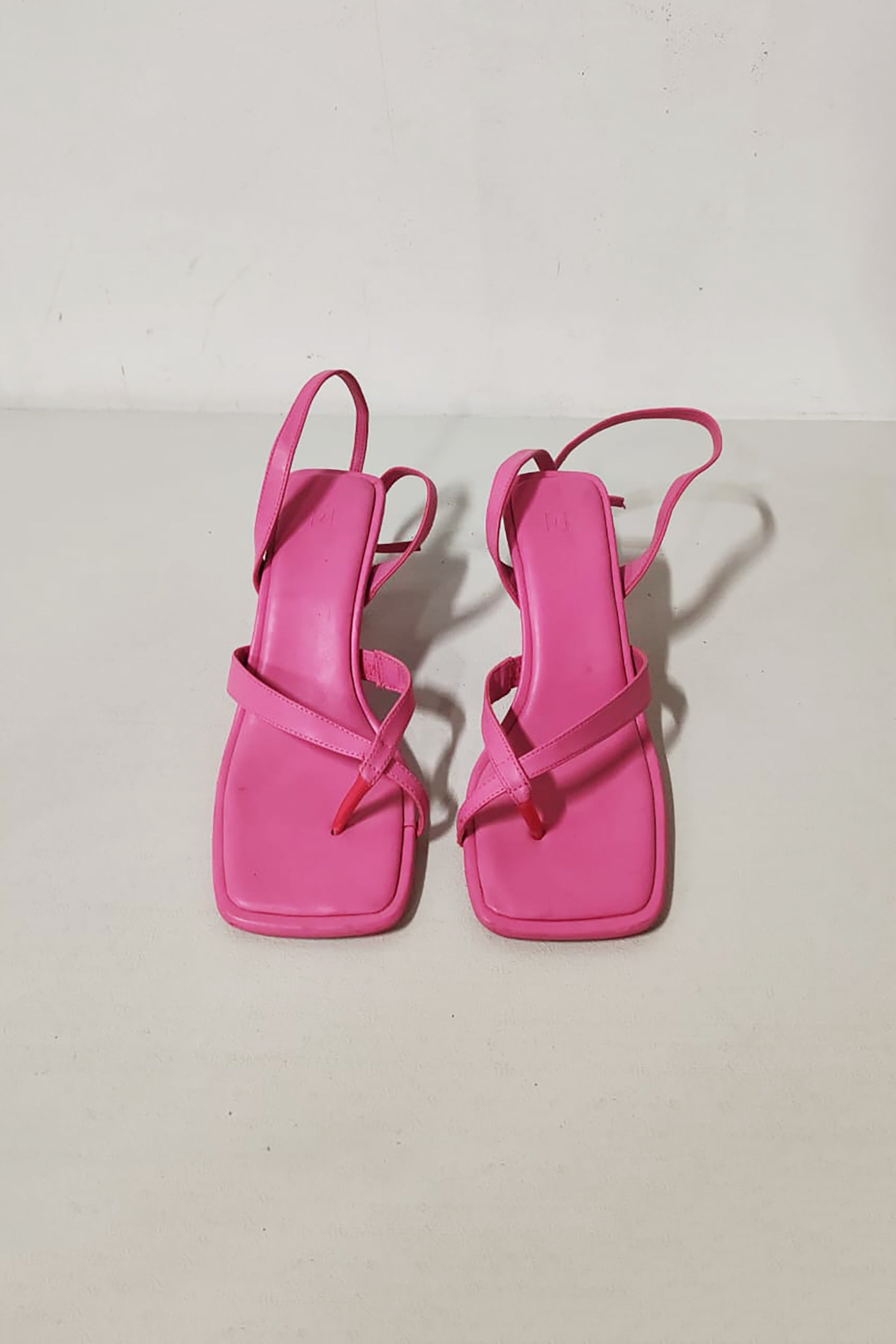 Ladies Pink Block Heel Sandals (Eu40)