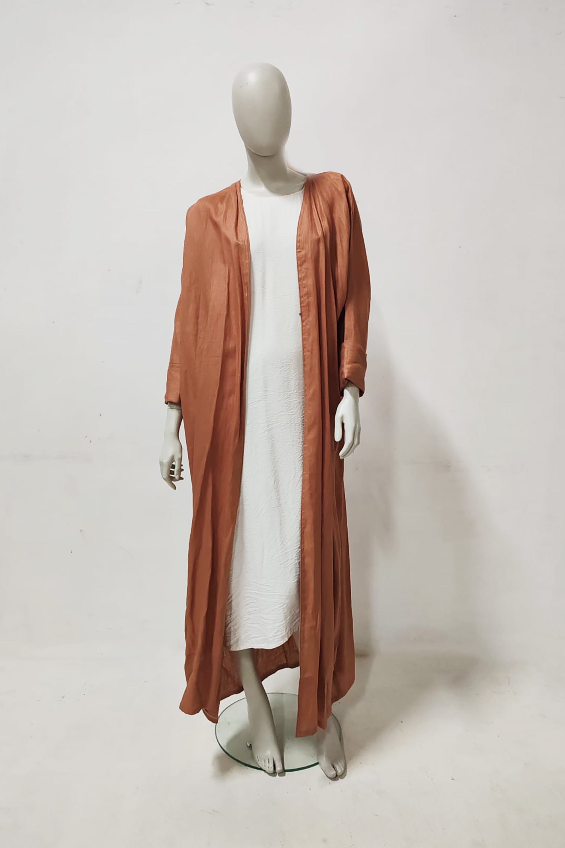 Orange Silk Long Abaya