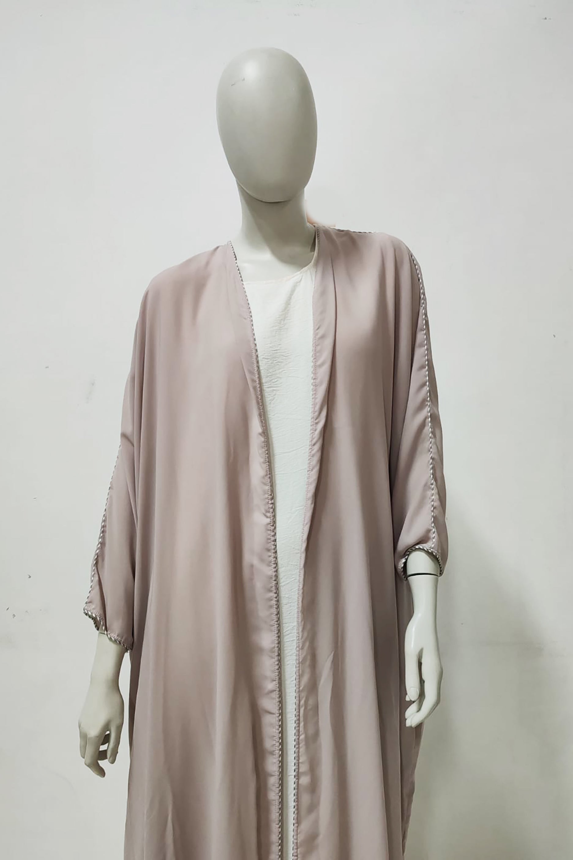 Grey Long Silk Abaya