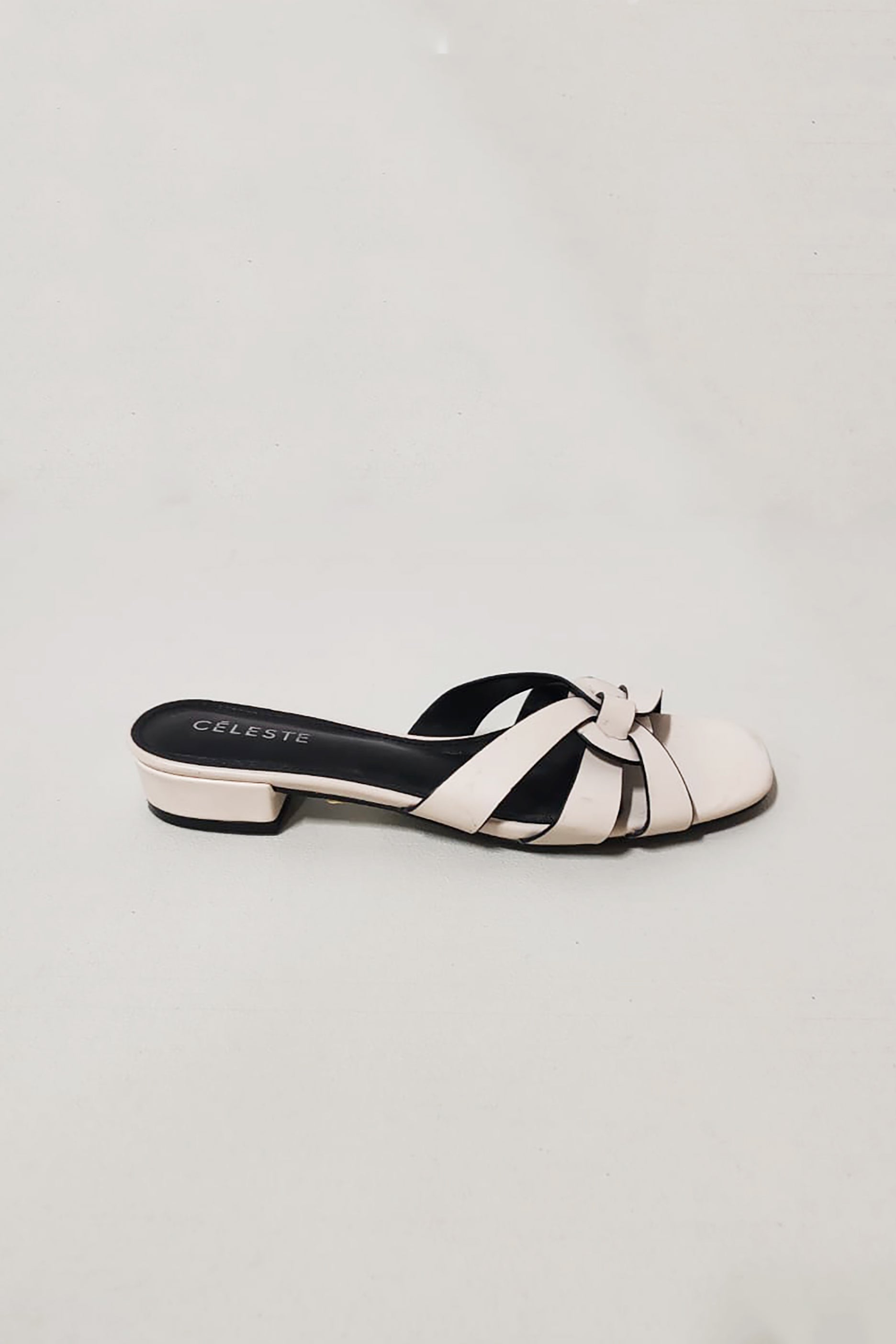 White Interwoven Strap Sandals