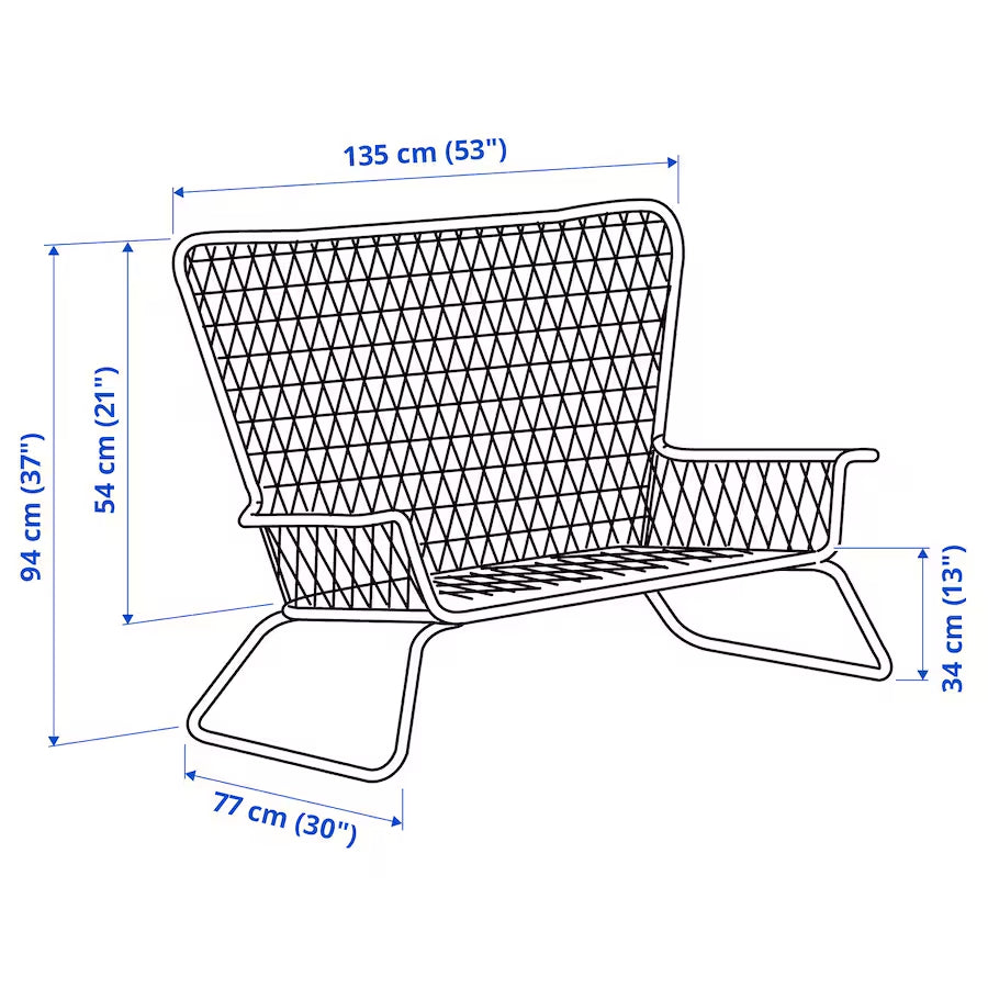 2 Seater Sofa Outside (White)