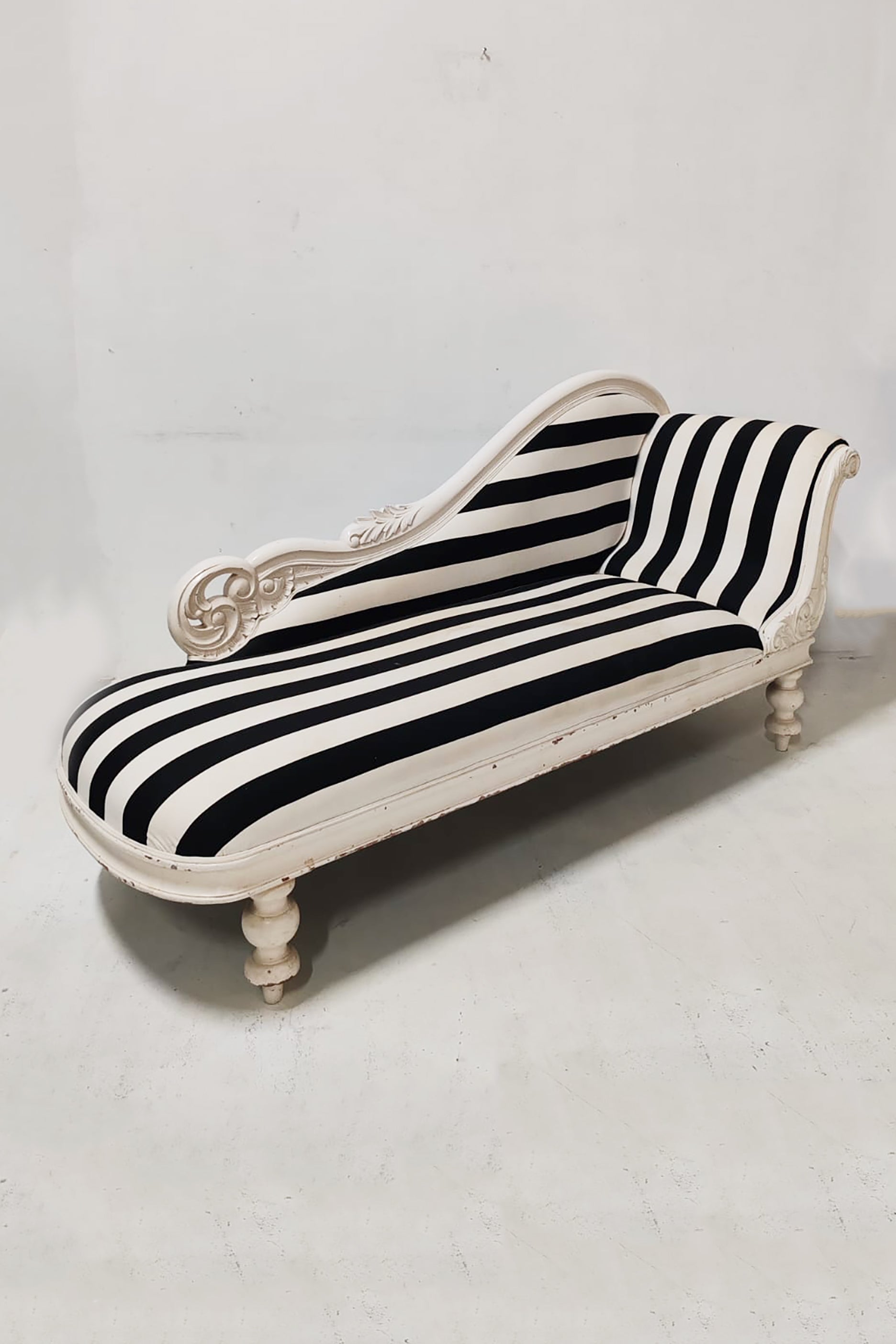 Striped Chaise Longe Sofa