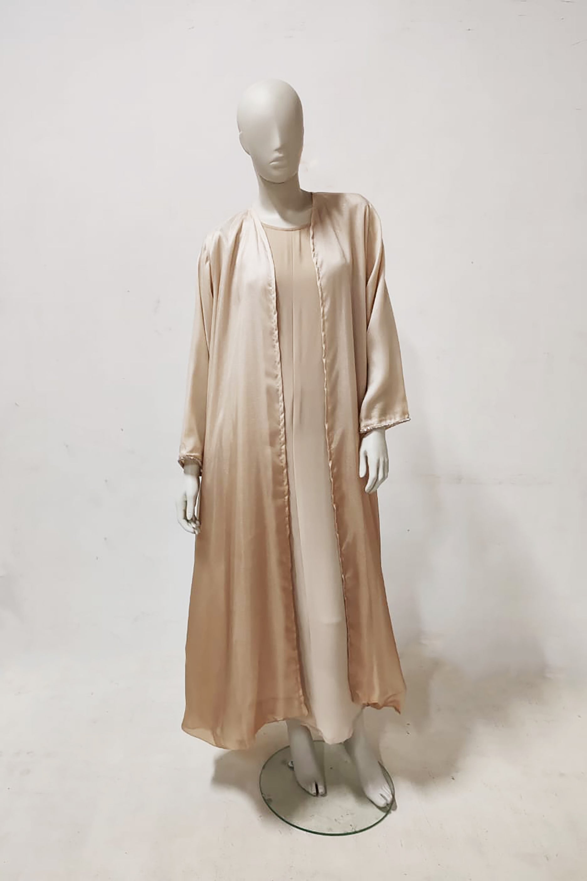 Degradé Beige Long Silk Abaya