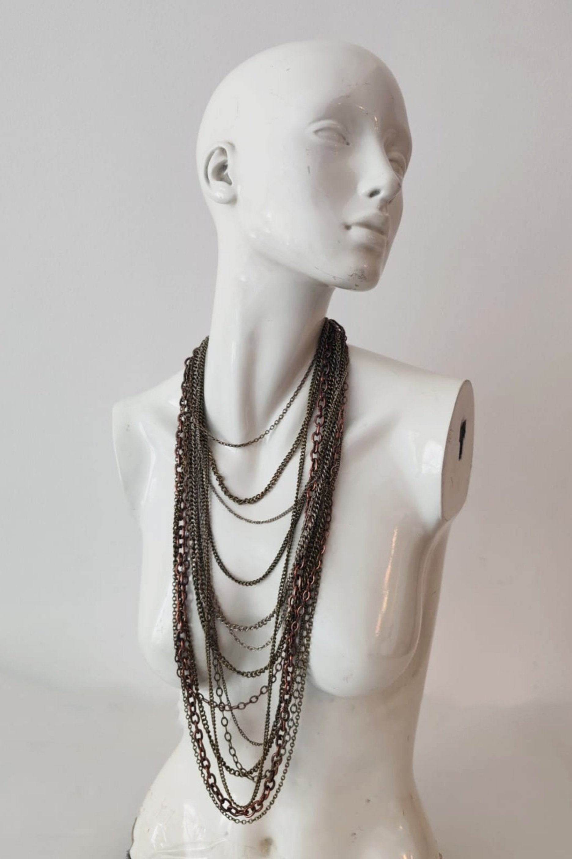 Black Chain Multi-Strand Layered Necklace