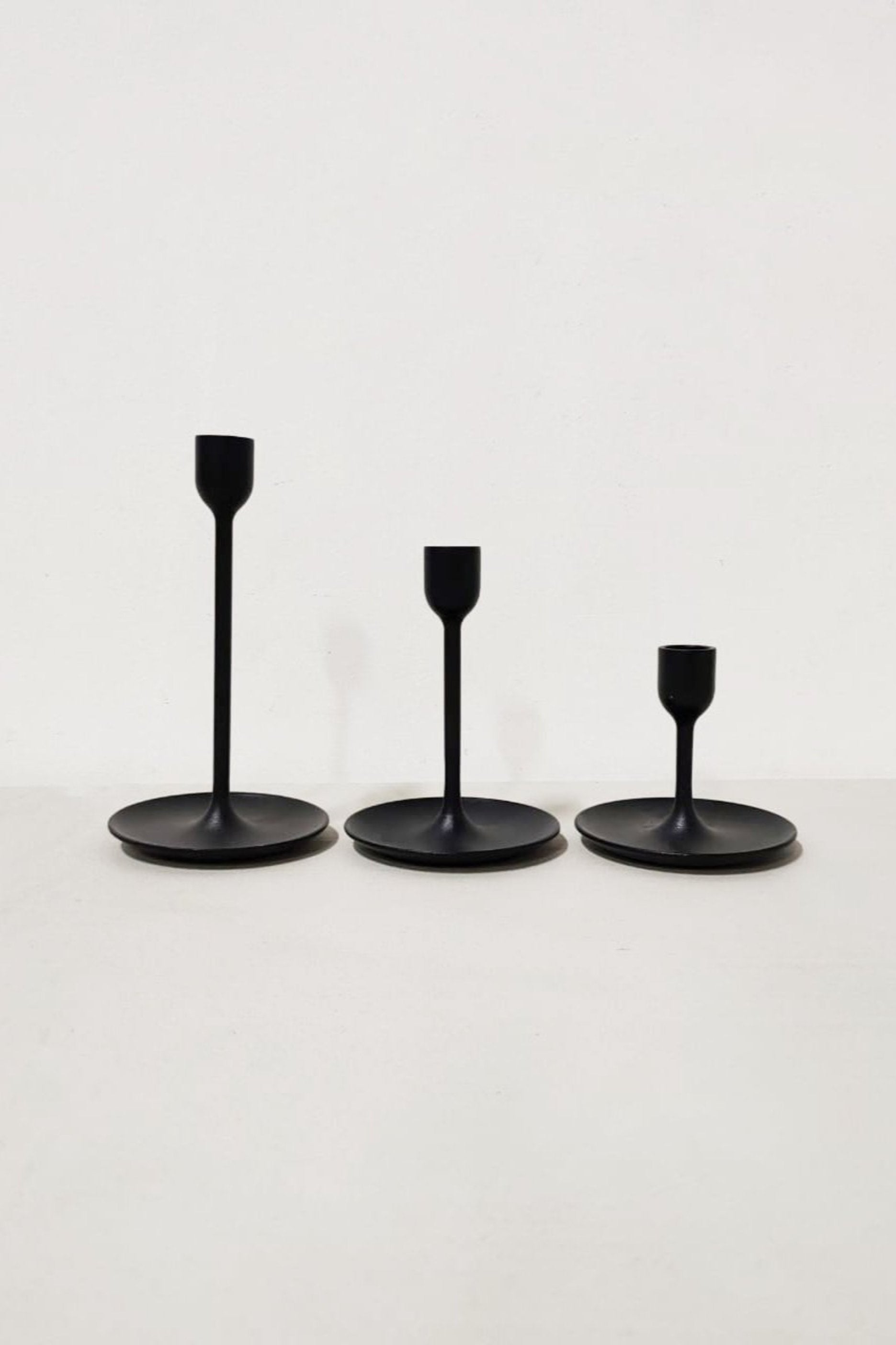 Black Metal Candle Stick Holder Set as 3