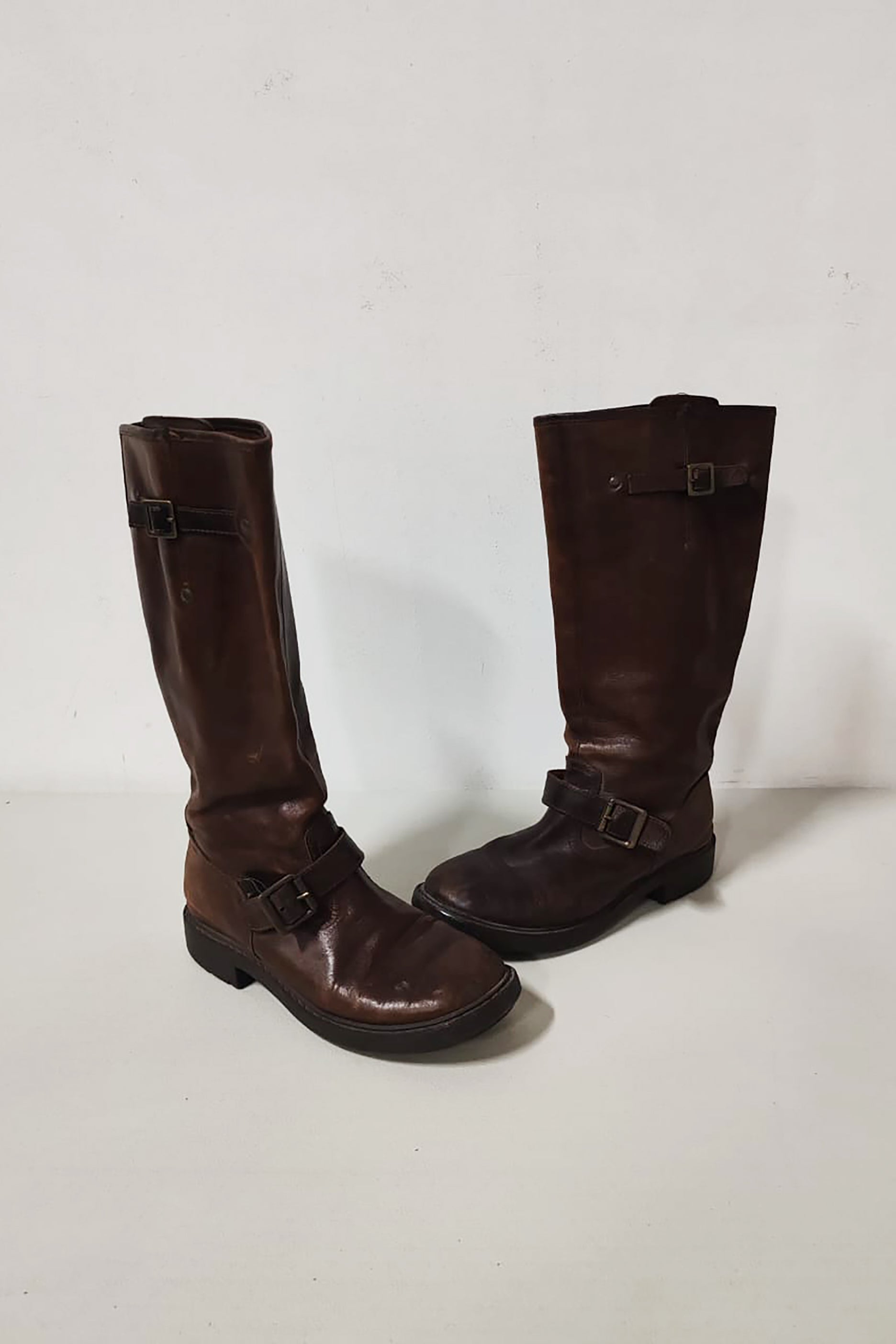 Dark Brown Leather Knee-High Boots (Eu39)
