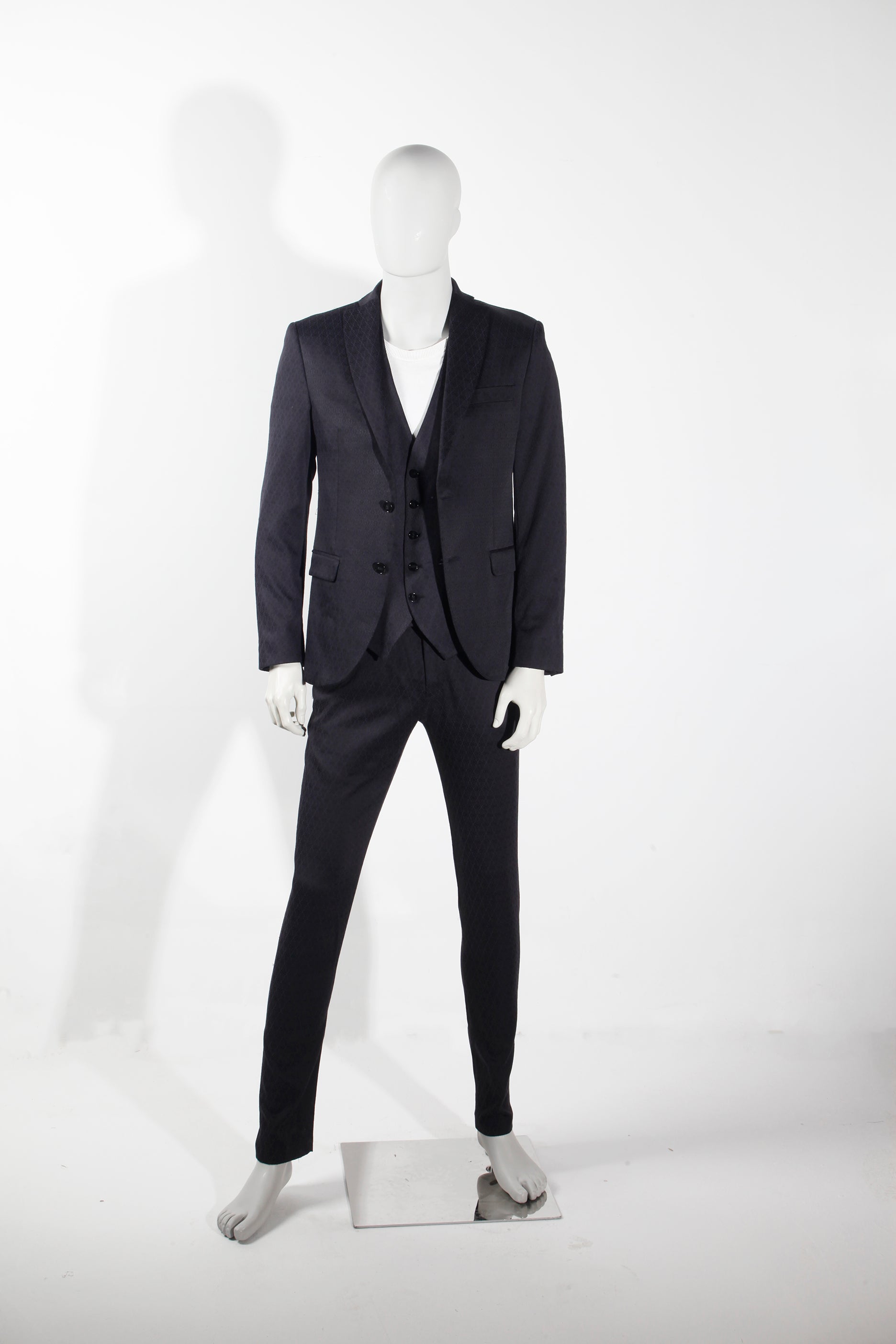 Mens Black Formal Suit with Vest