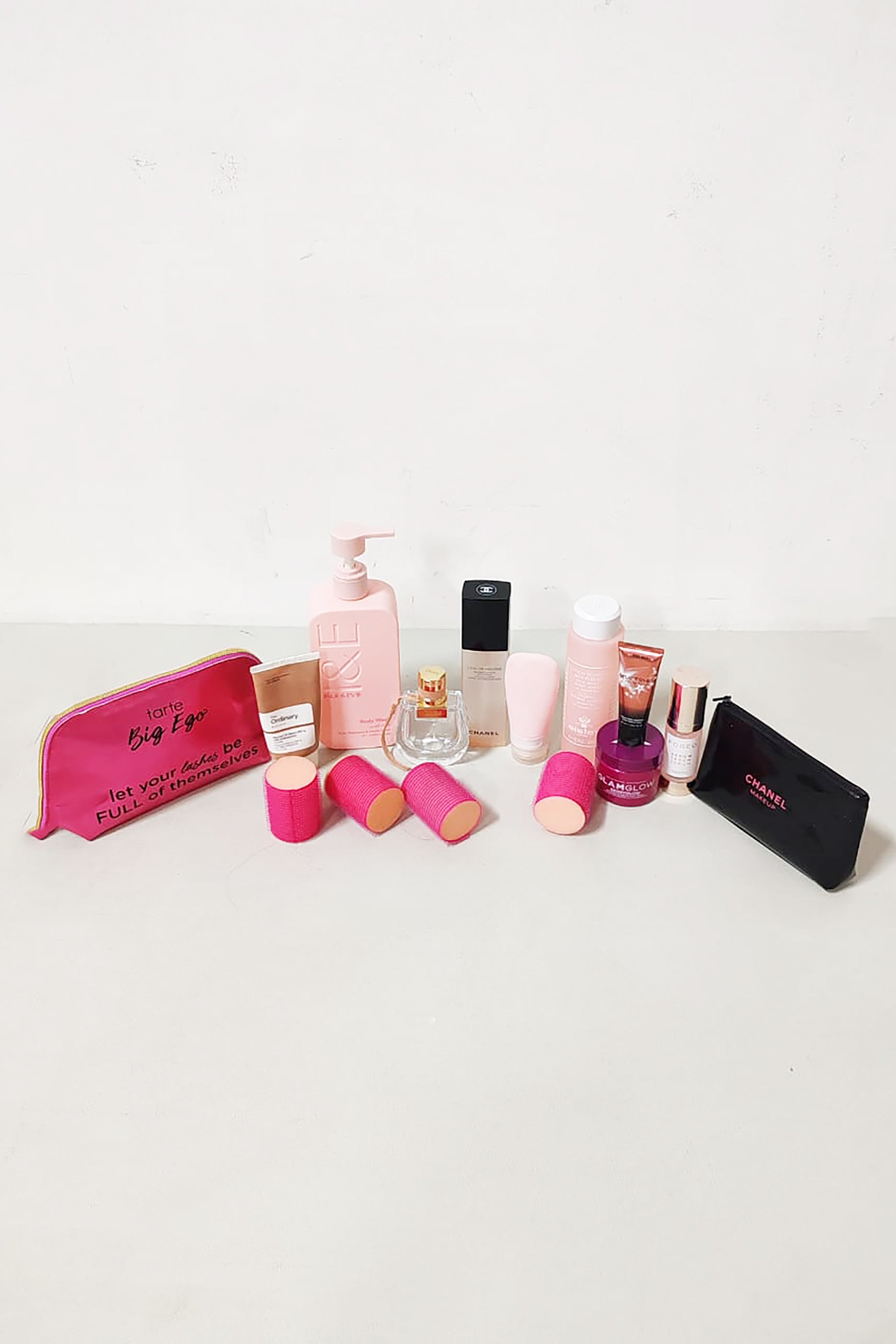 Set of beauty products (pink theme)