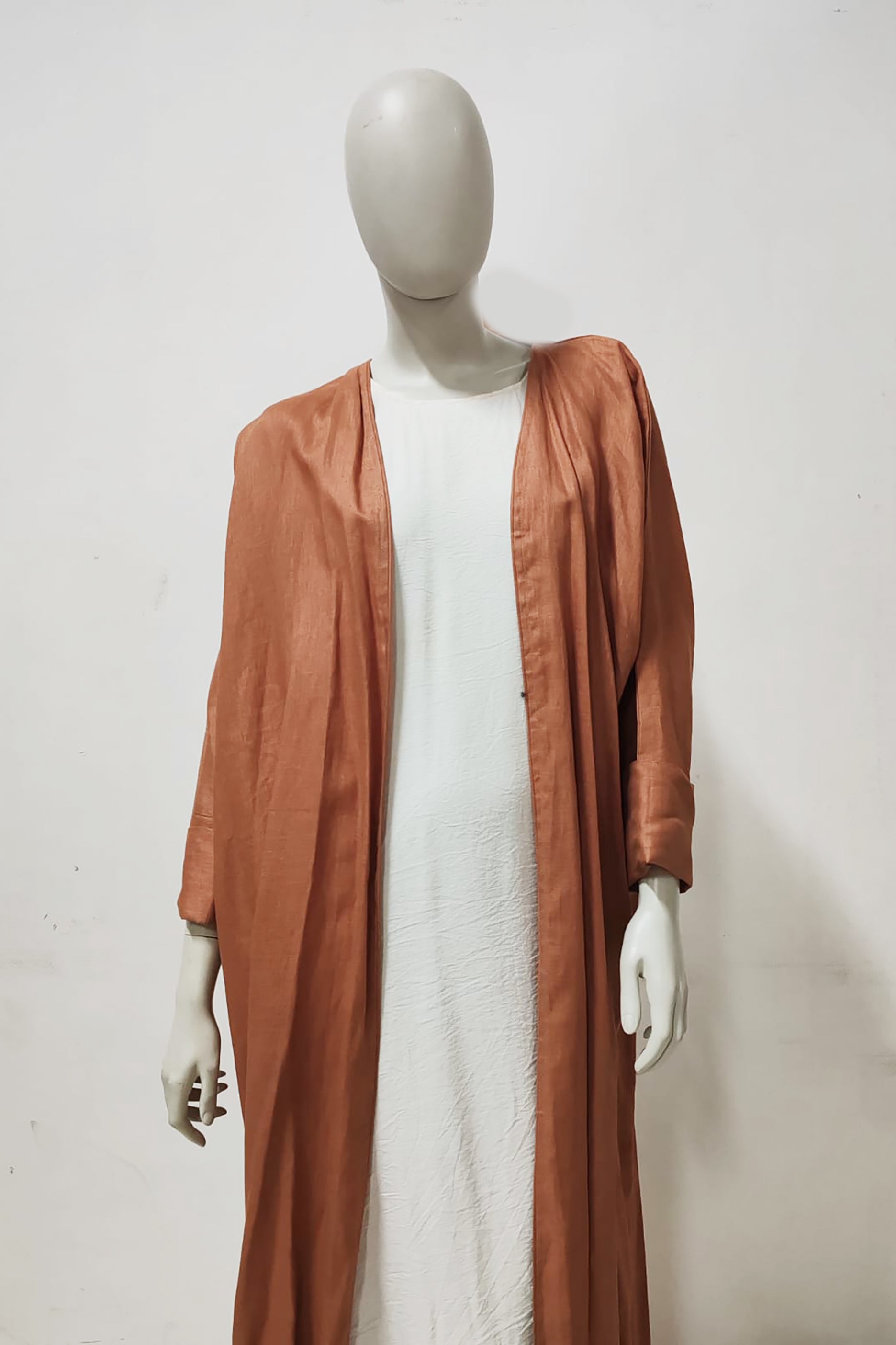 Orange Silk Long Abaya