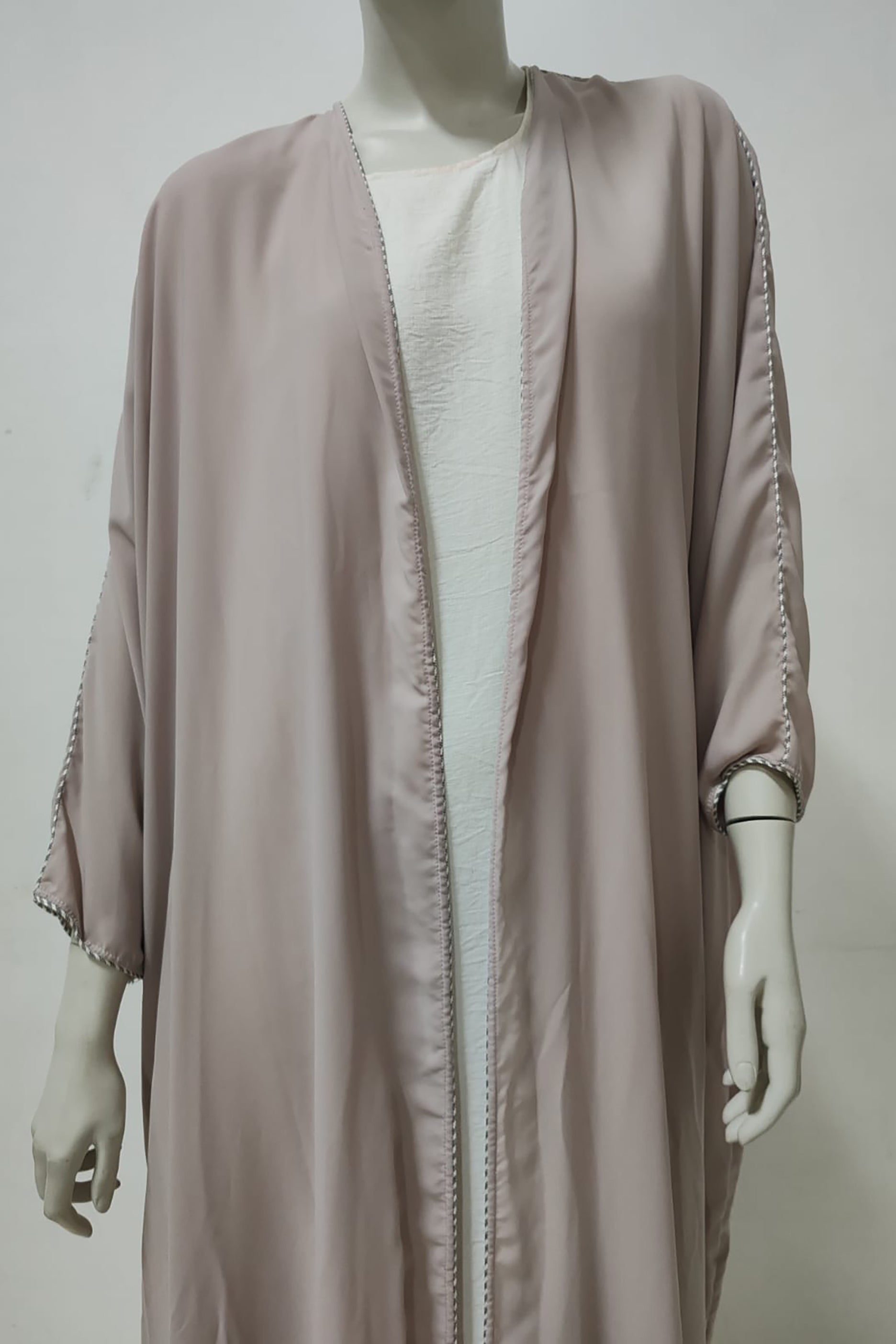 Grey Long Silk Abaya