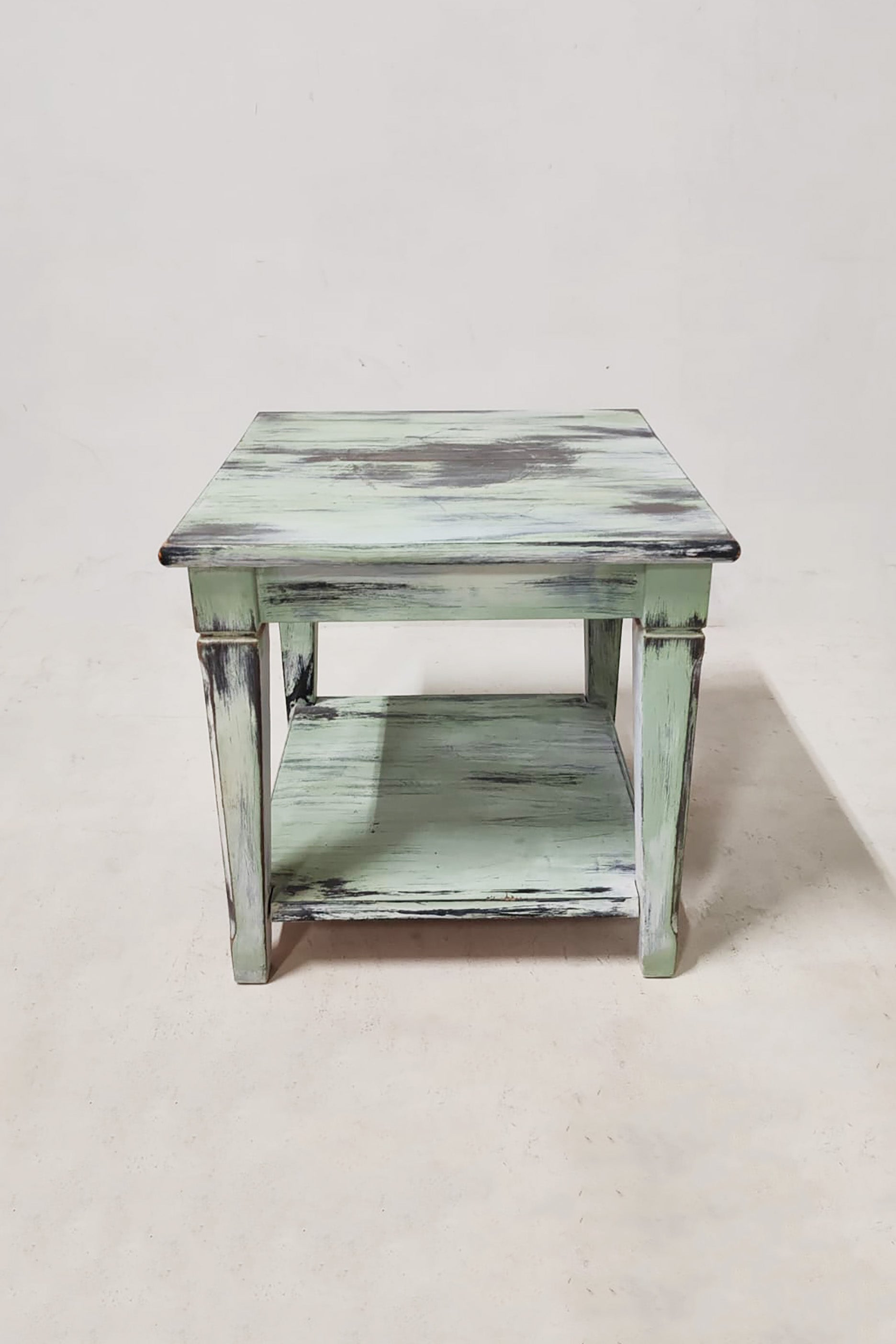 Green Distressed Side Table