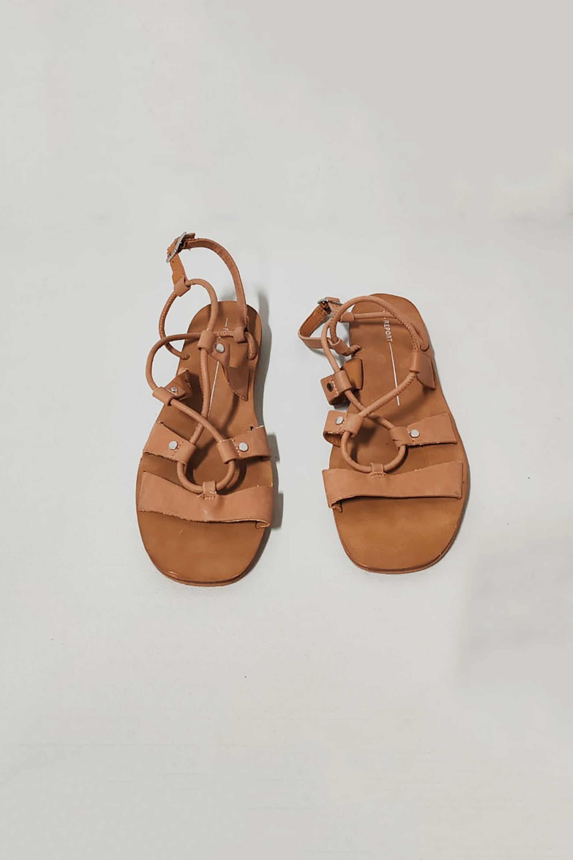 Brown Sandals Flat Heel Strap