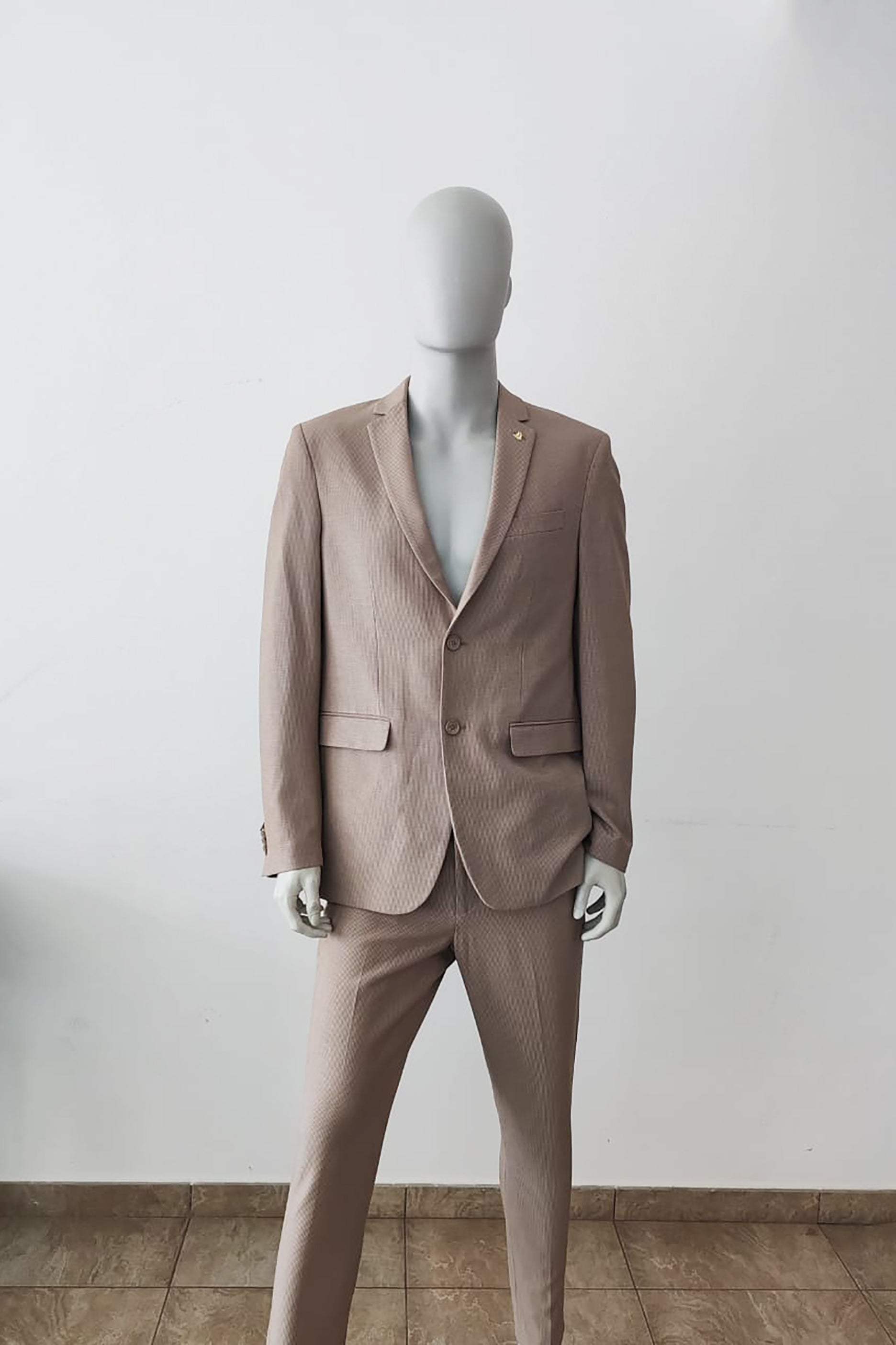 Mens Beige Formal Suit