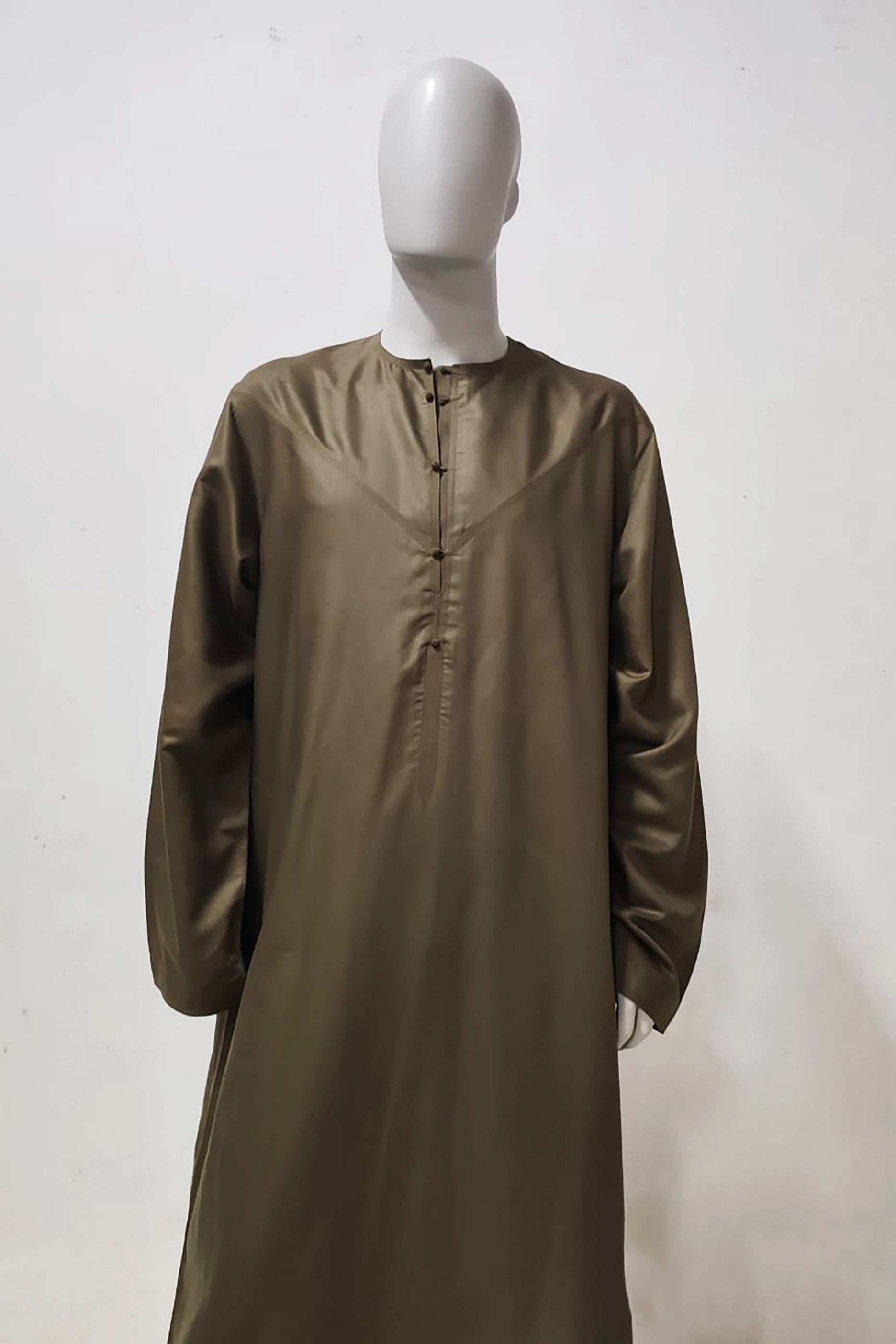 Mens Arabic Thobe (Dark Green/Brown)