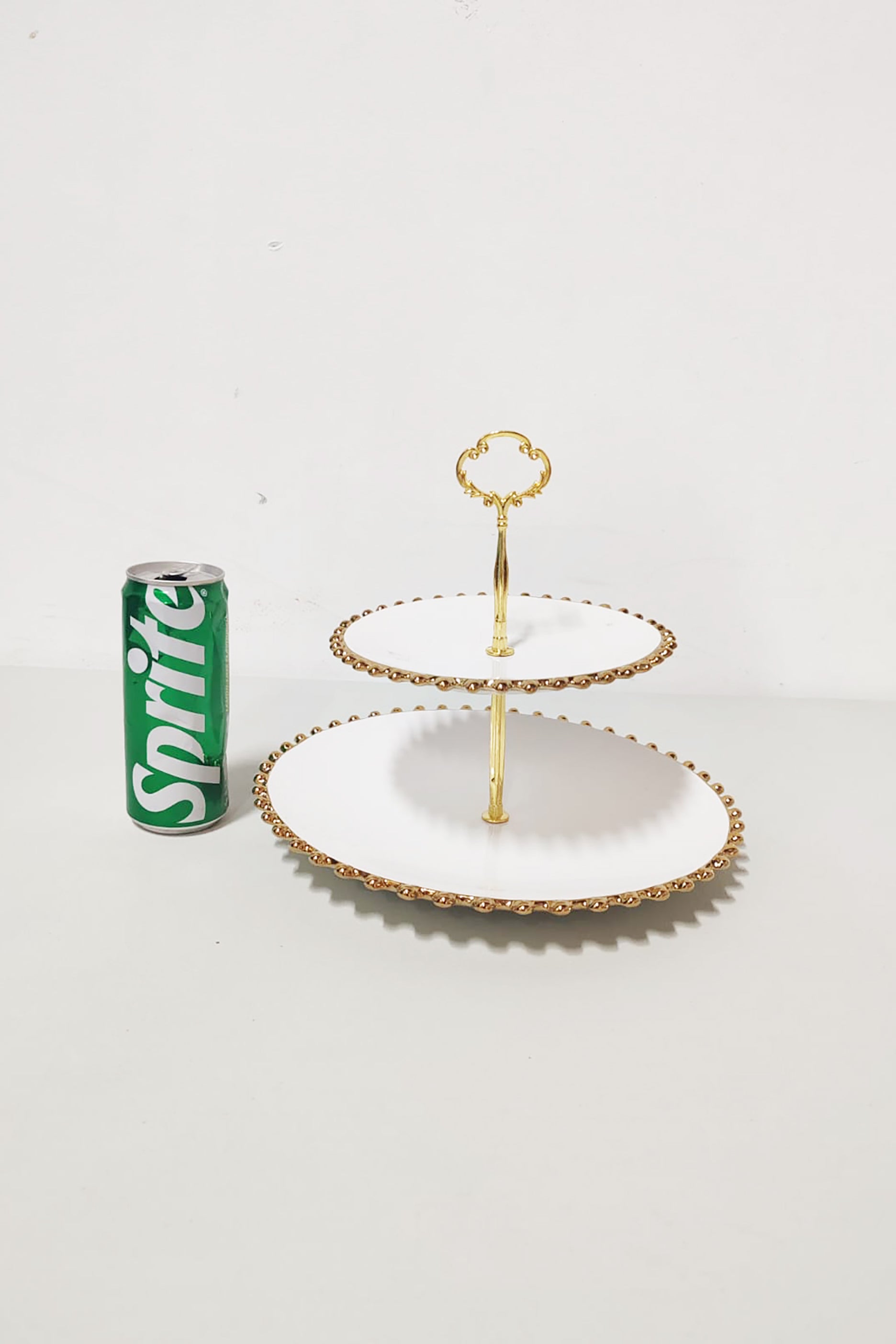 Gold Beads Design Ceramic Cake Tier Stand (H-25cm)