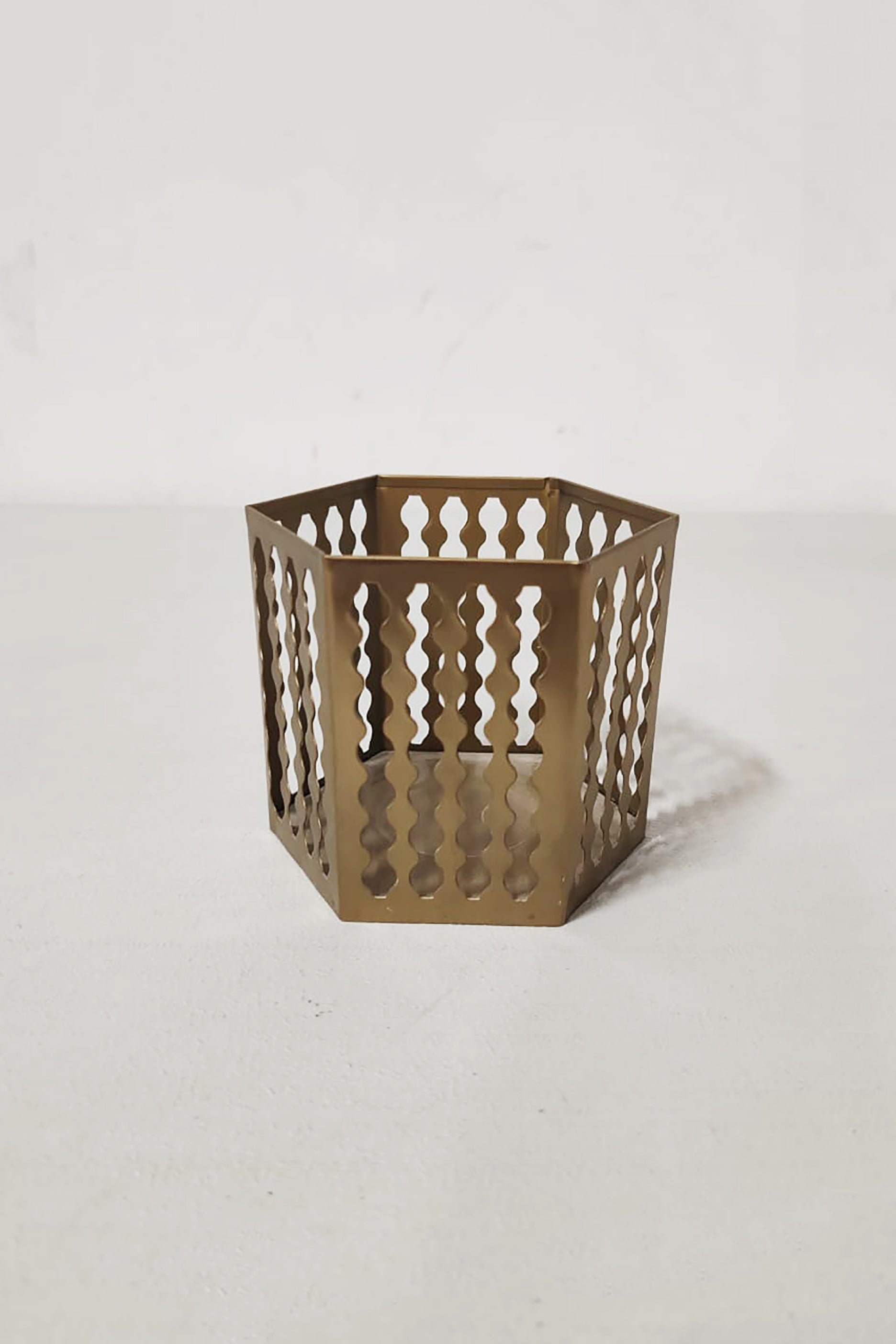 Antique Gold Finish Candle Holder