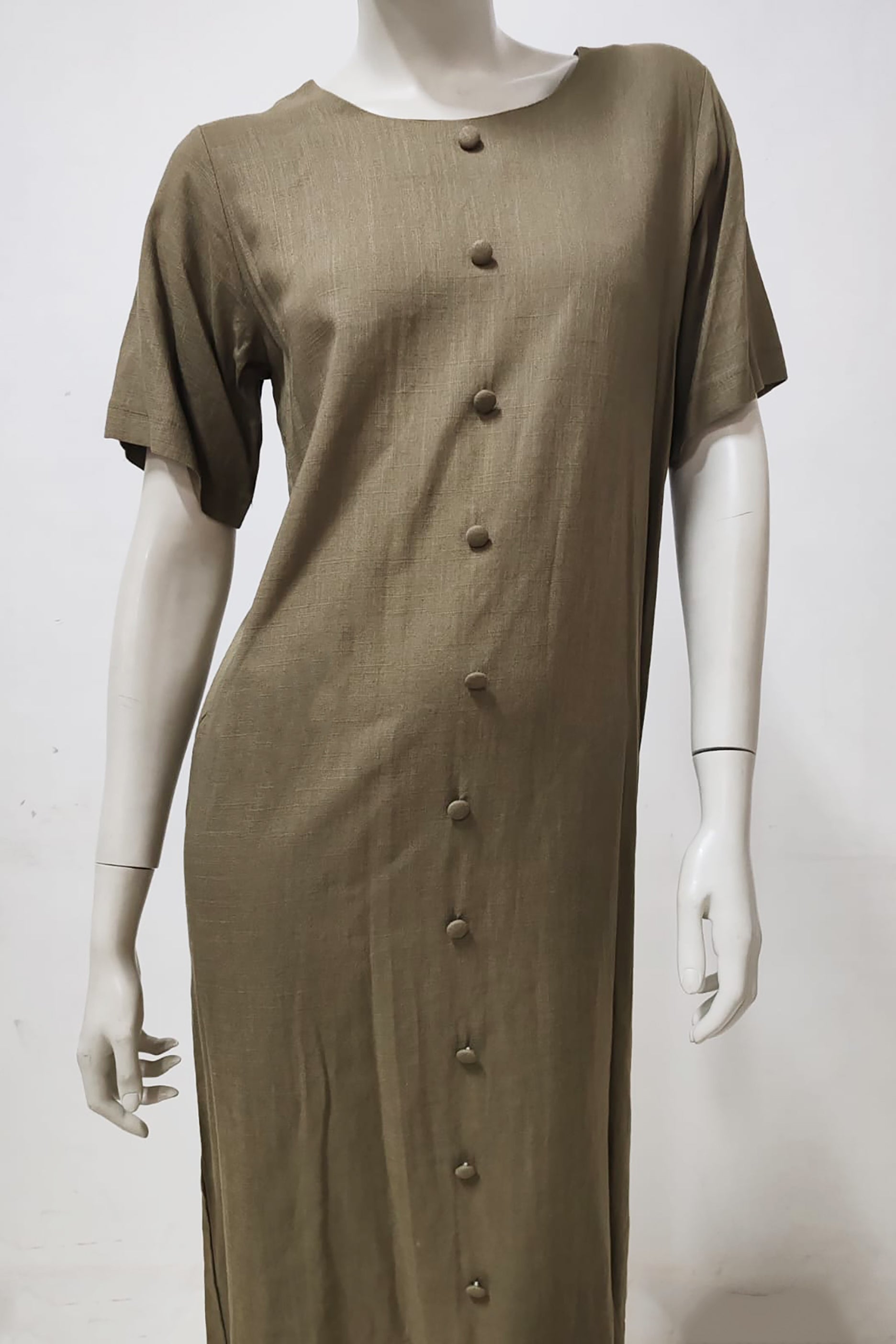 Green Long Solid Dress