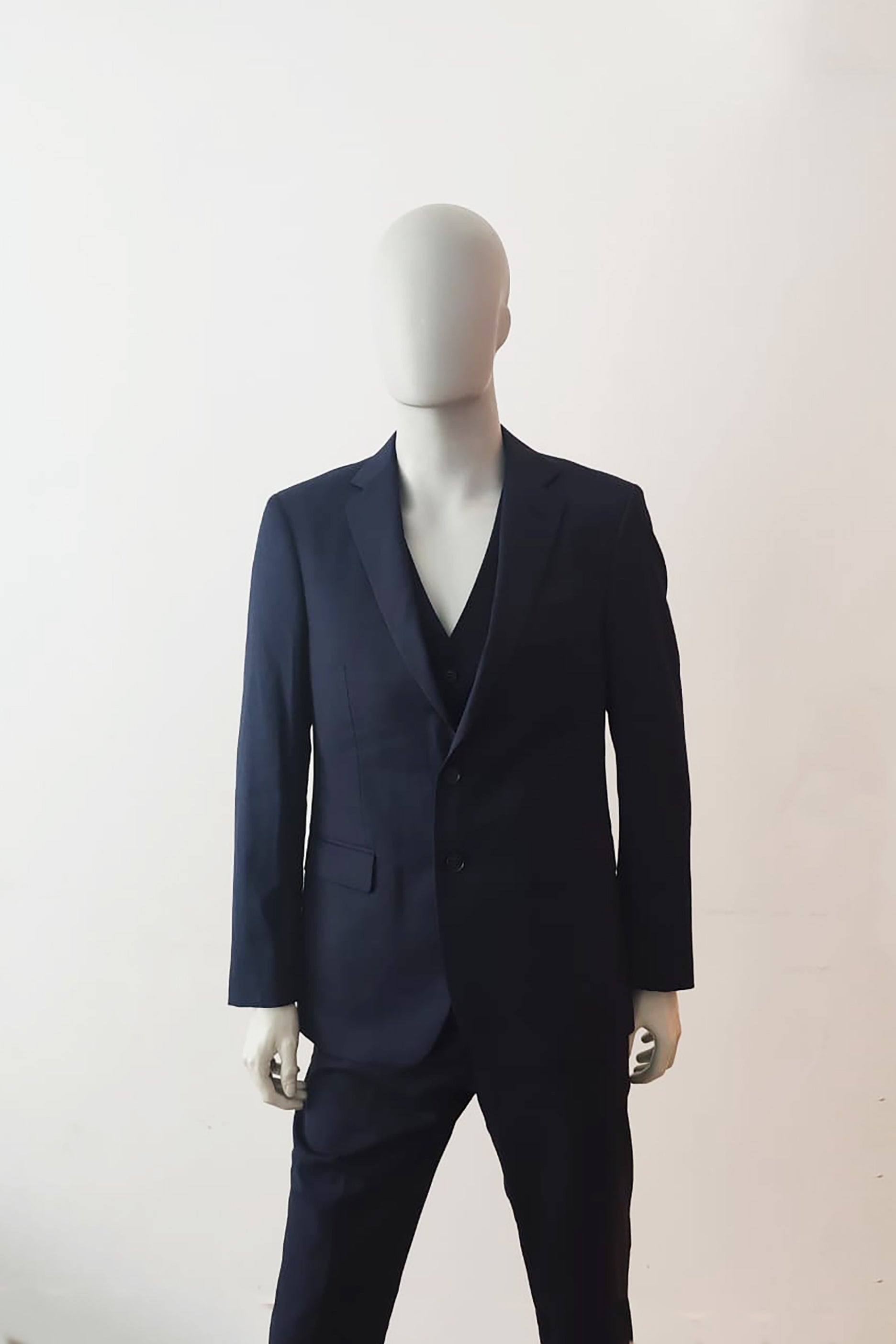 Mens Navy Blue Formal Suit with Vest