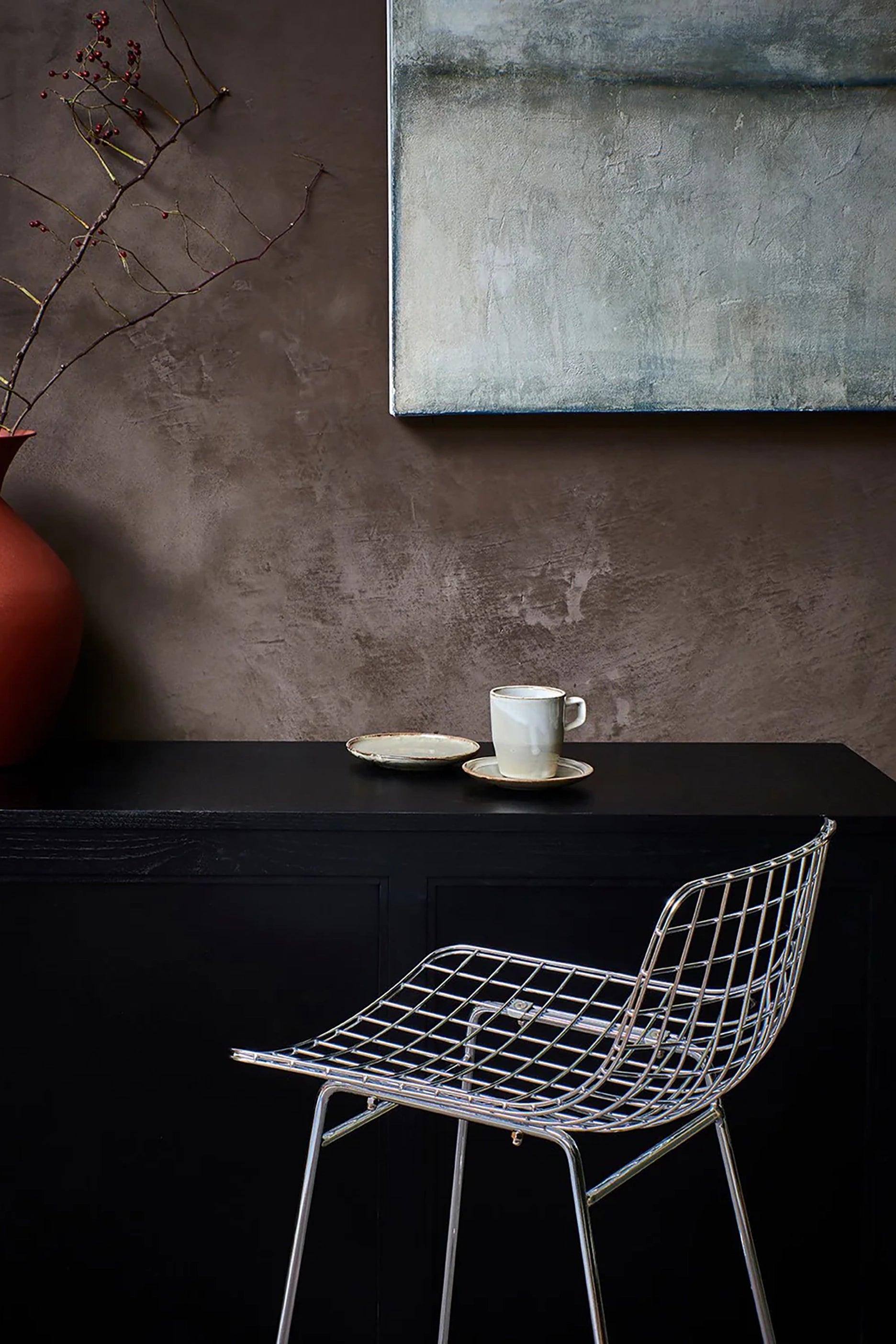 Metal Wire Bar Stool - Silver